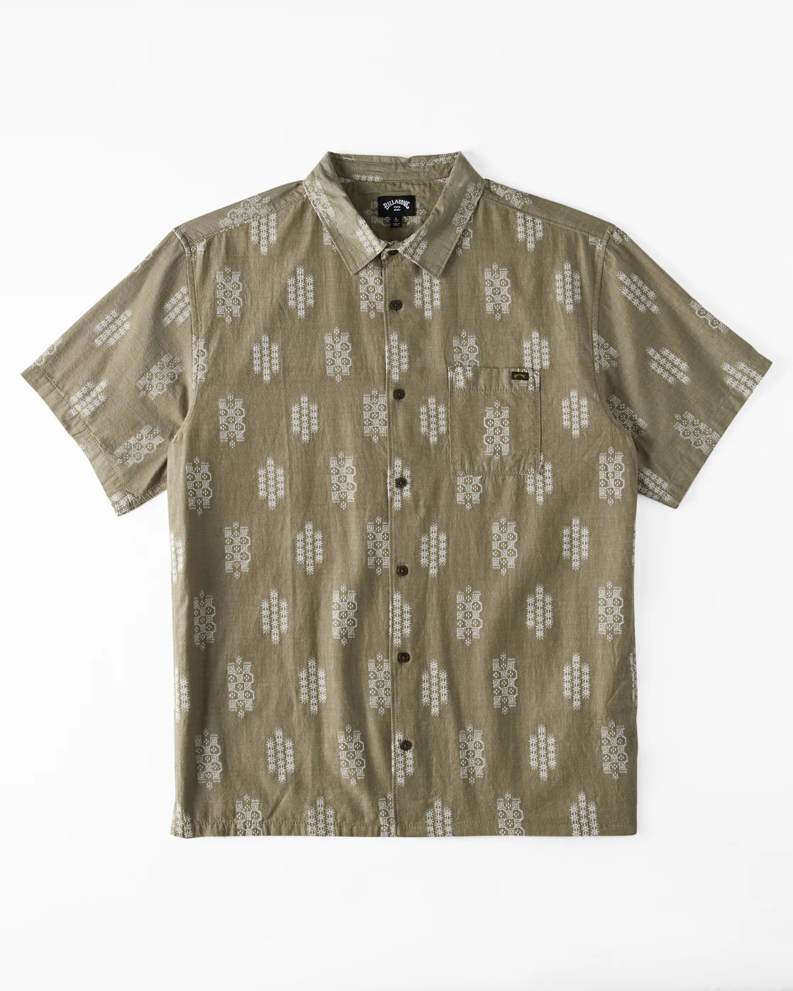 Billabong Sundays Jacquard Short Sleeve Shirt - Military Heather -Biliabong Outlet