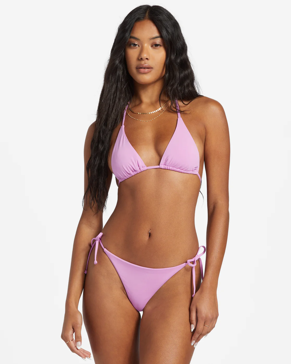 Billabong Sol Searcher Tie-Side Tanga Bikini Bottoms - Lush Lilac -Biliabong Outlet