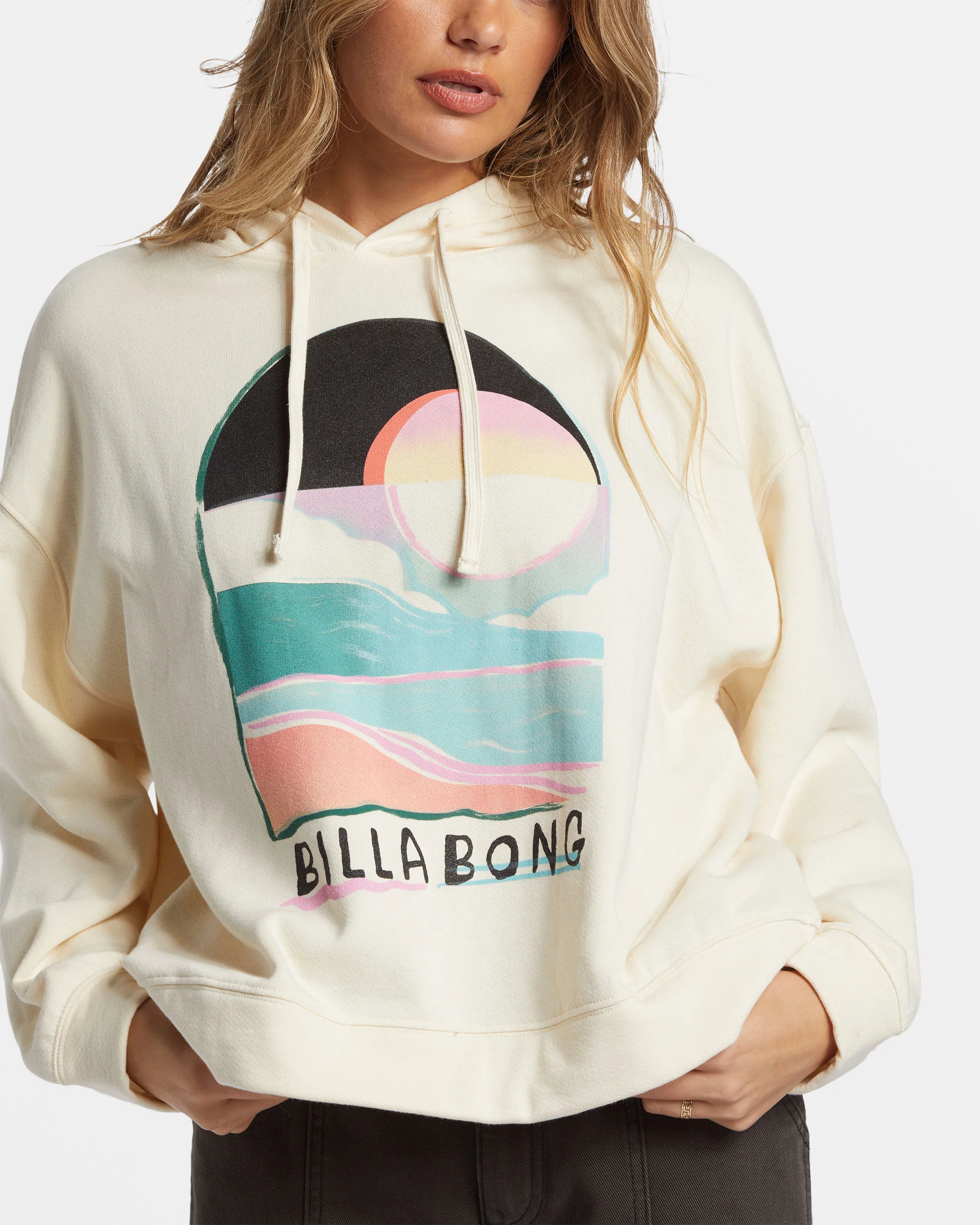Billabong Keep It Up Pullover Hoodie - White Cap -Biliabong Outlet