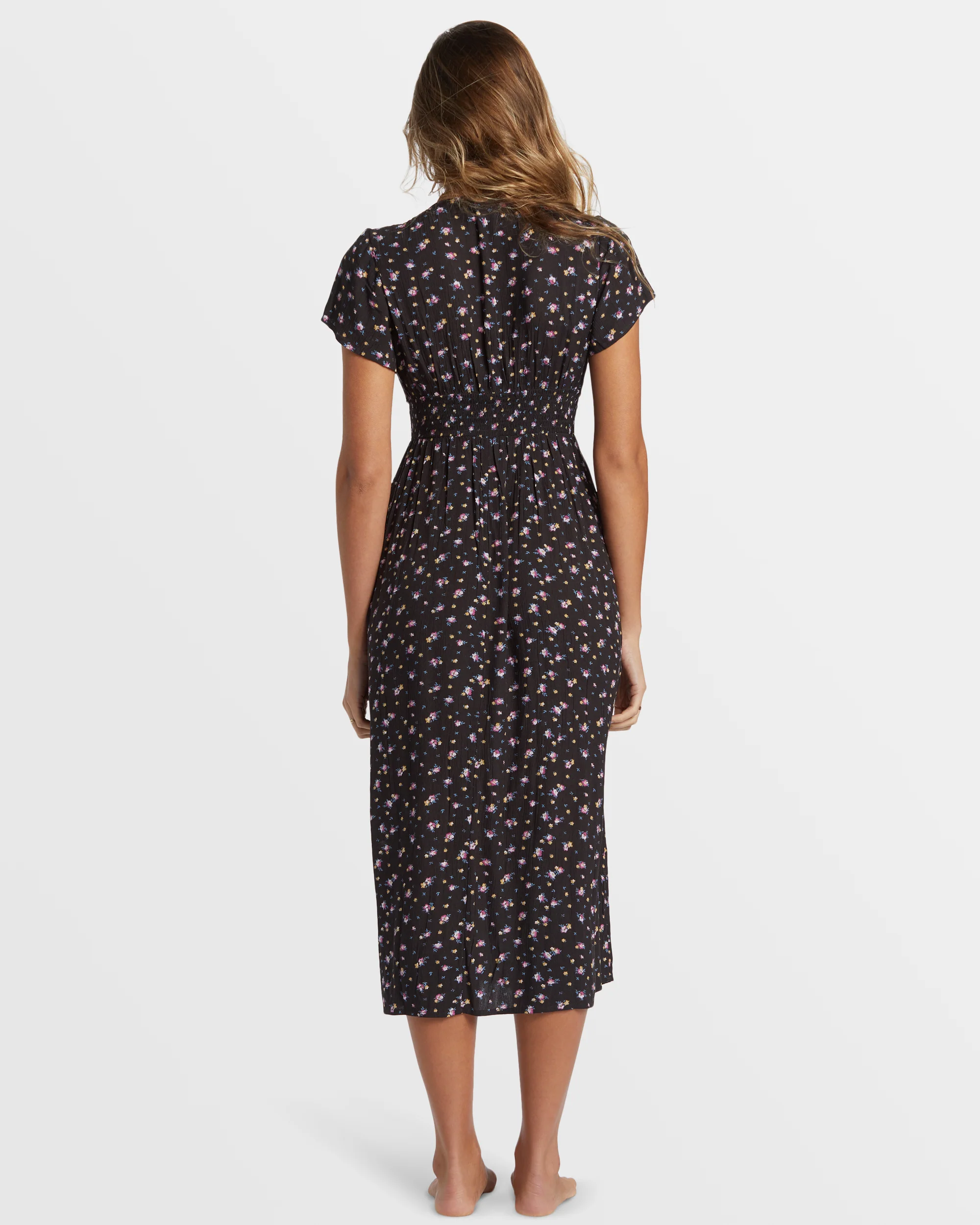 Billabong Morning Sky Midi Dress - Black Sands -Biliabong Outlet
