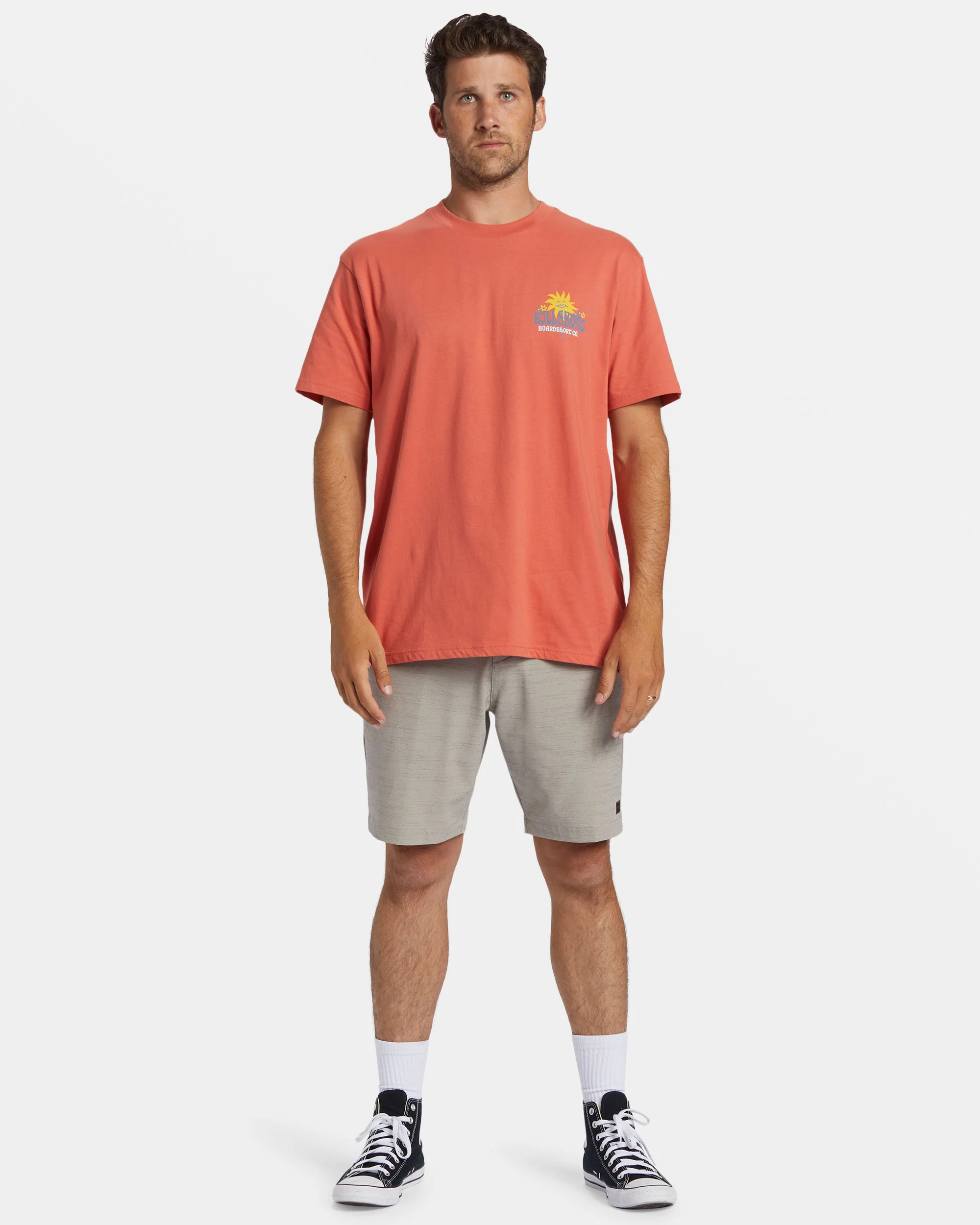 Billabong Lounge T-Shirt - Washed Red -Biliabong Outlet