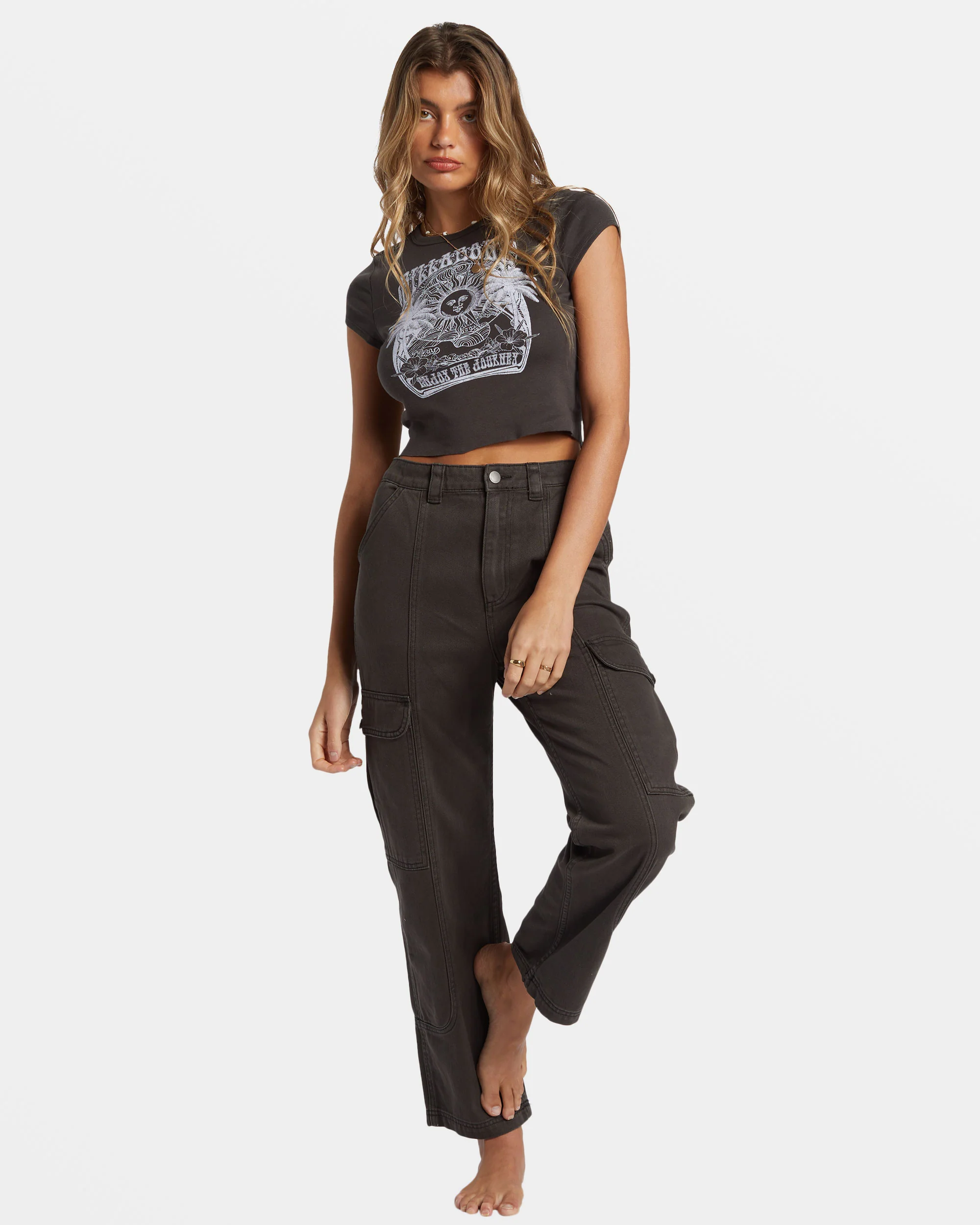 Billabong Sunrise To Sunset T-Shirt - Off Black -Biliabong Outlet