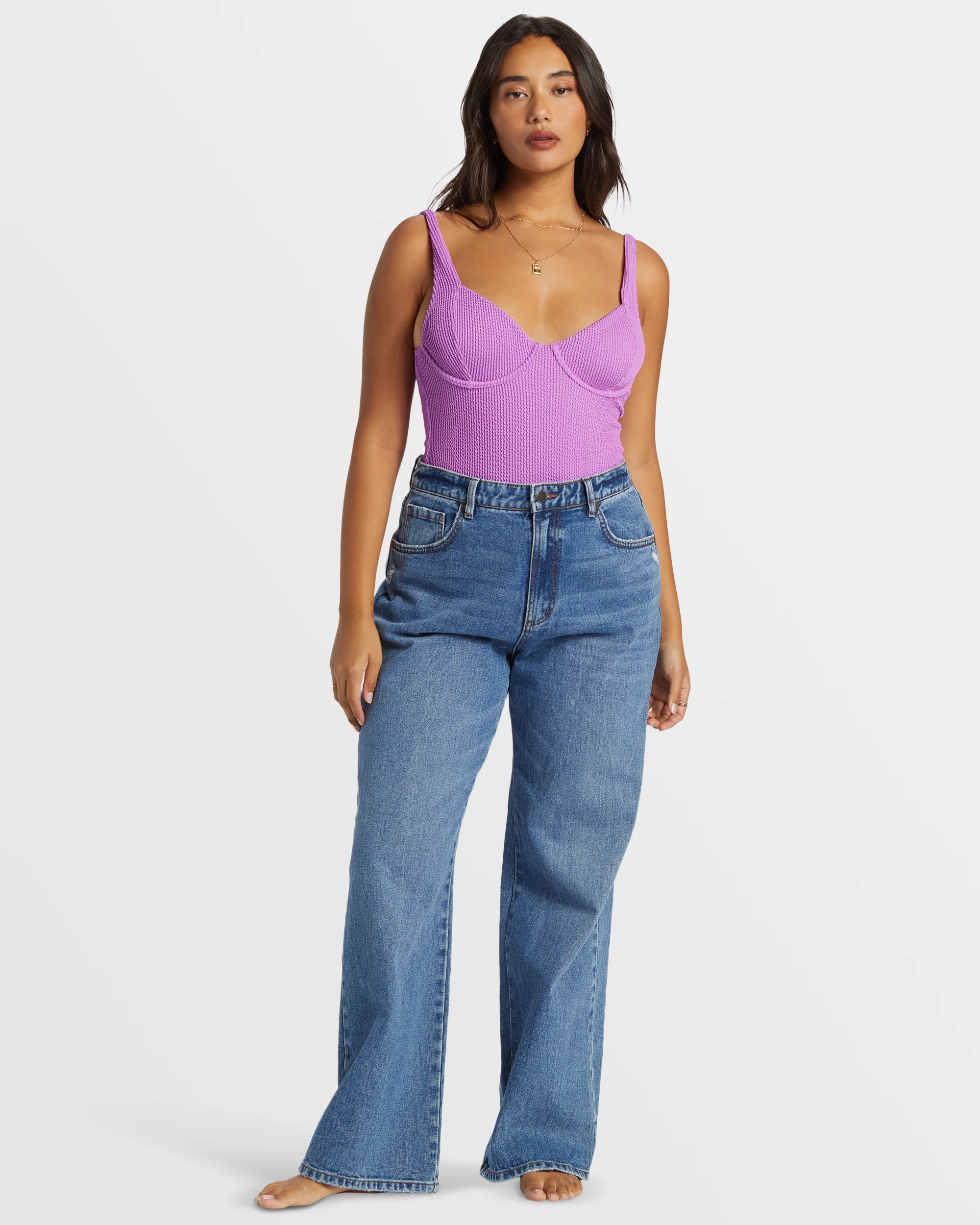 Billabong Aaliyah Baggy Denim Pant - Medium Denim -Biliabong Outlet