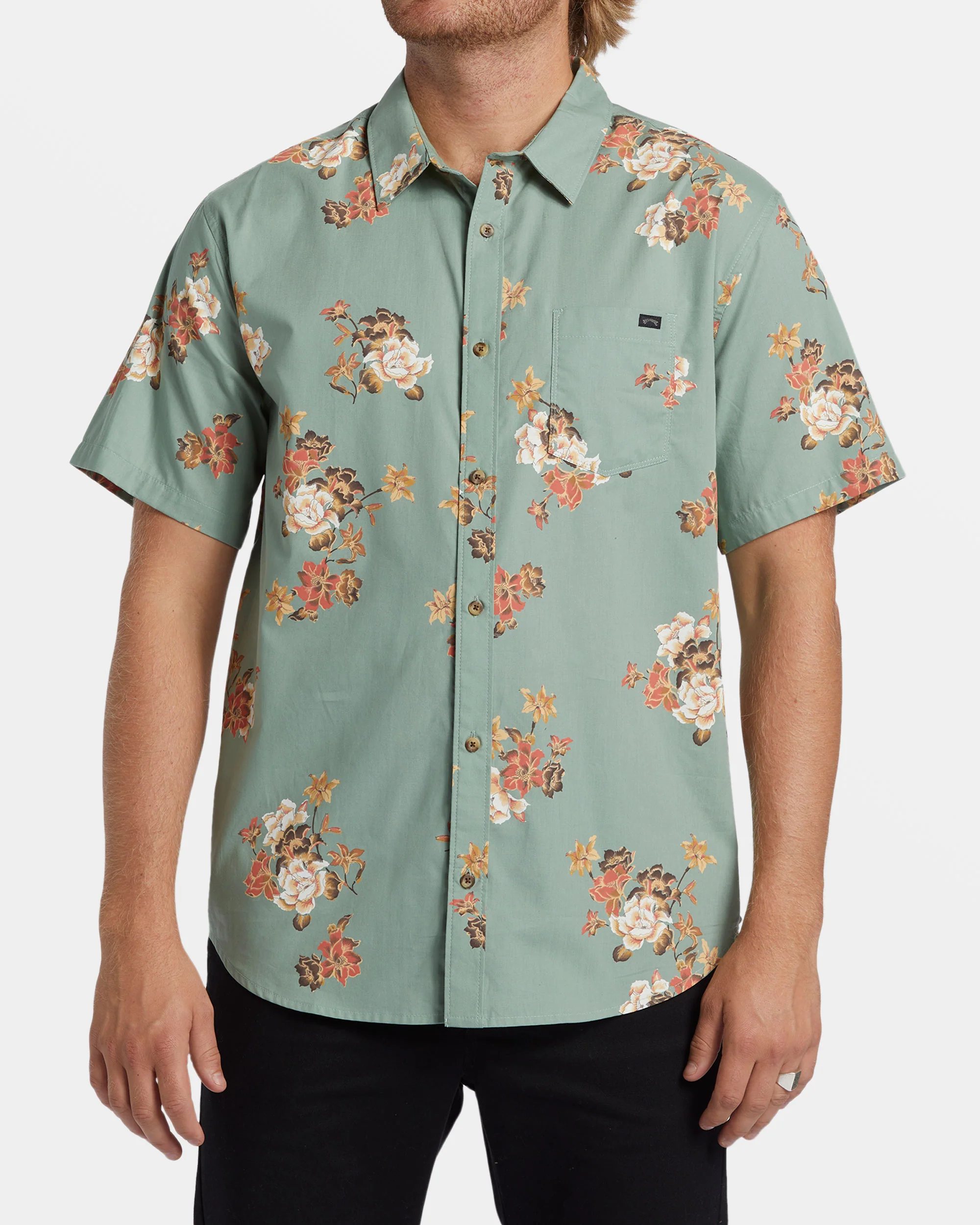 Billabong Sundays Mini Short Sleeve Shirt - Sage -Biliabong Outlet