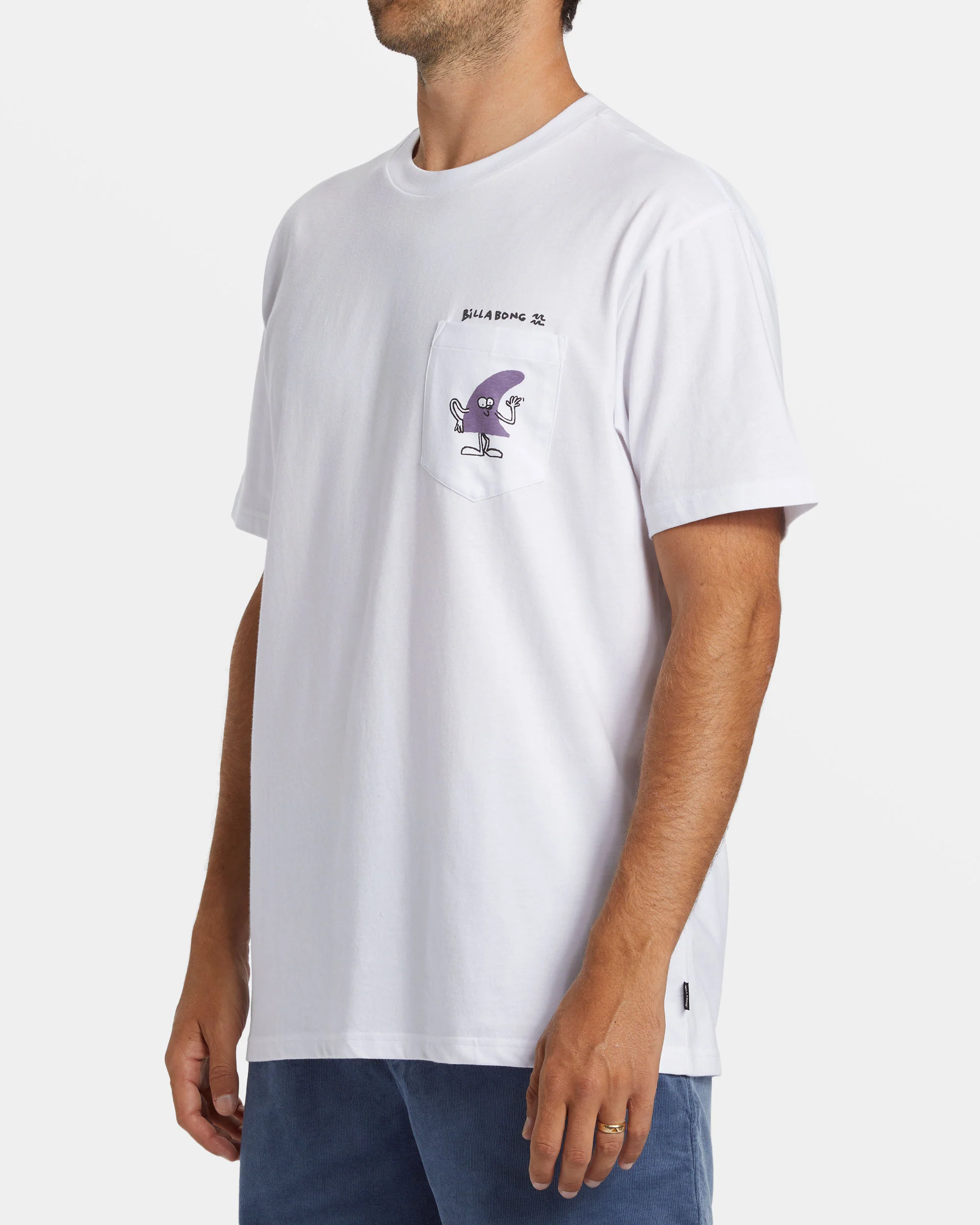 Billabong Funghi Pocket T-shirt - White -Biliabong Outlet