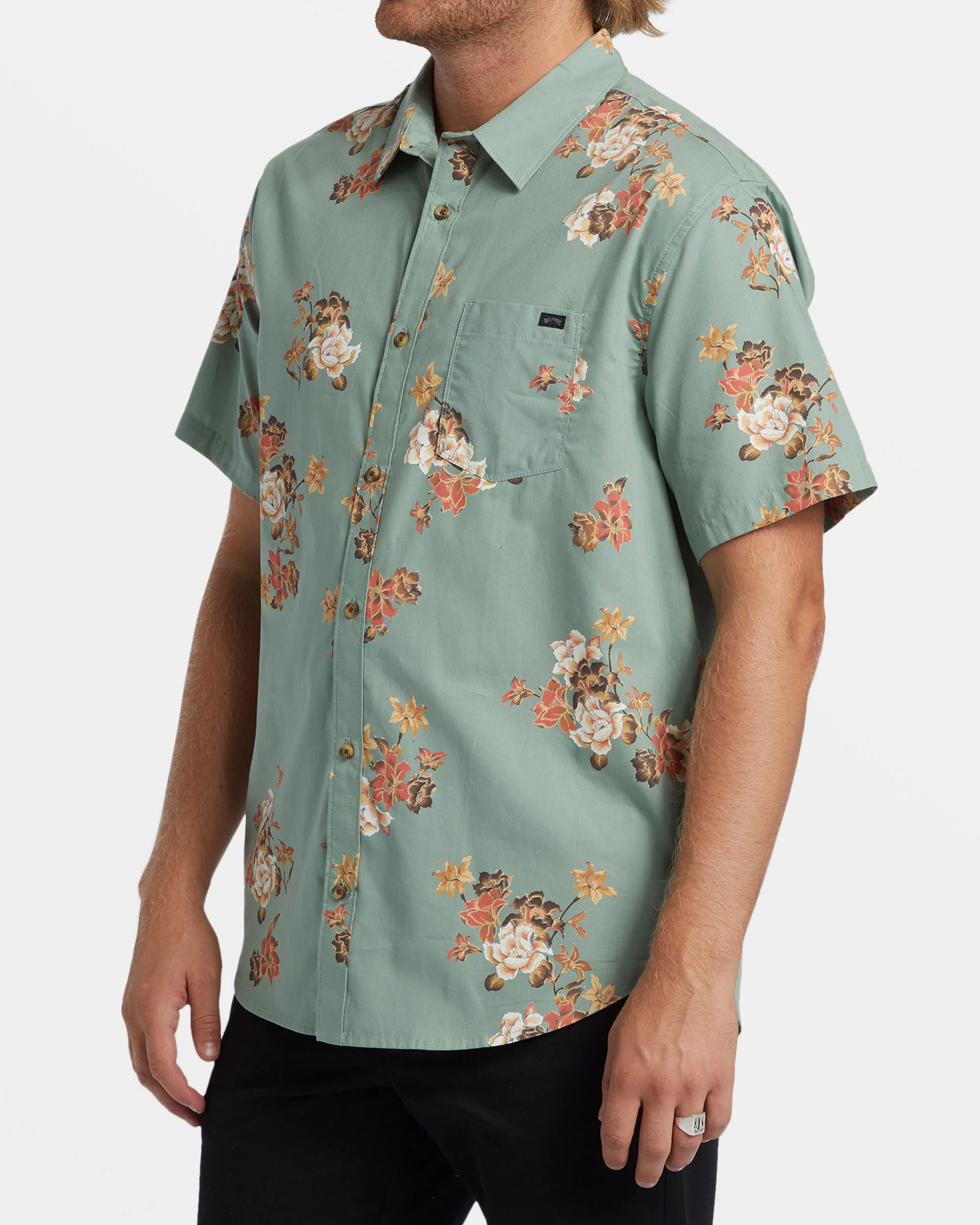 Billabong Sundays Mini Short Sleeve Shirt - Sage -Biliabong Outlet