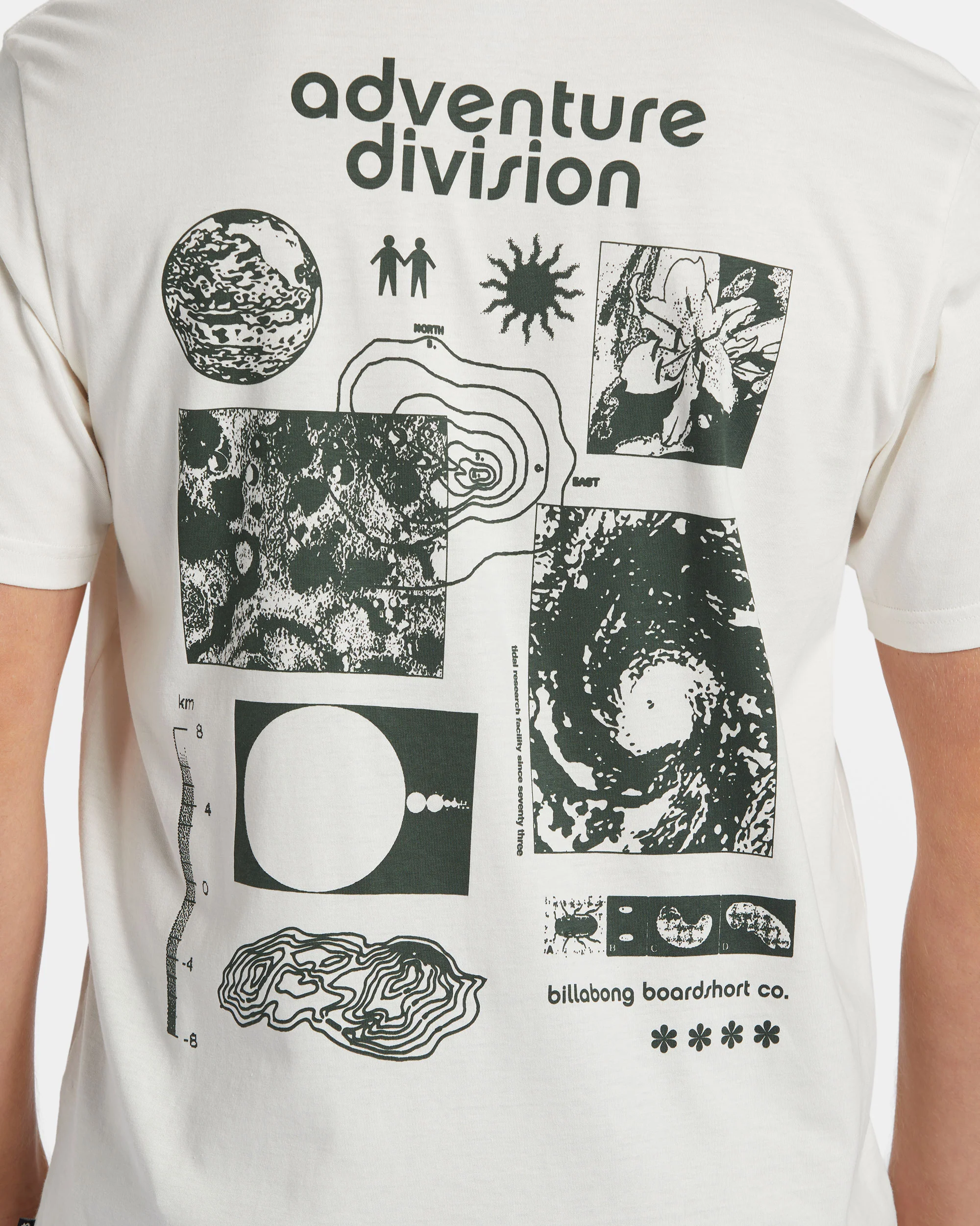 Billabong Tidal Research T-Shirt - Off White -Biliabong Outlet