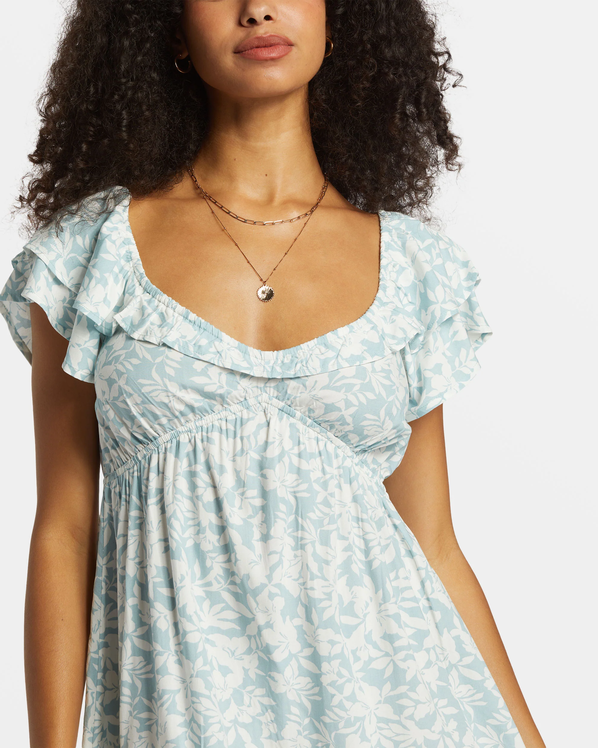 Billabong Enchant Me Mini Dress - Dusk Blue -Biliabong Outlet