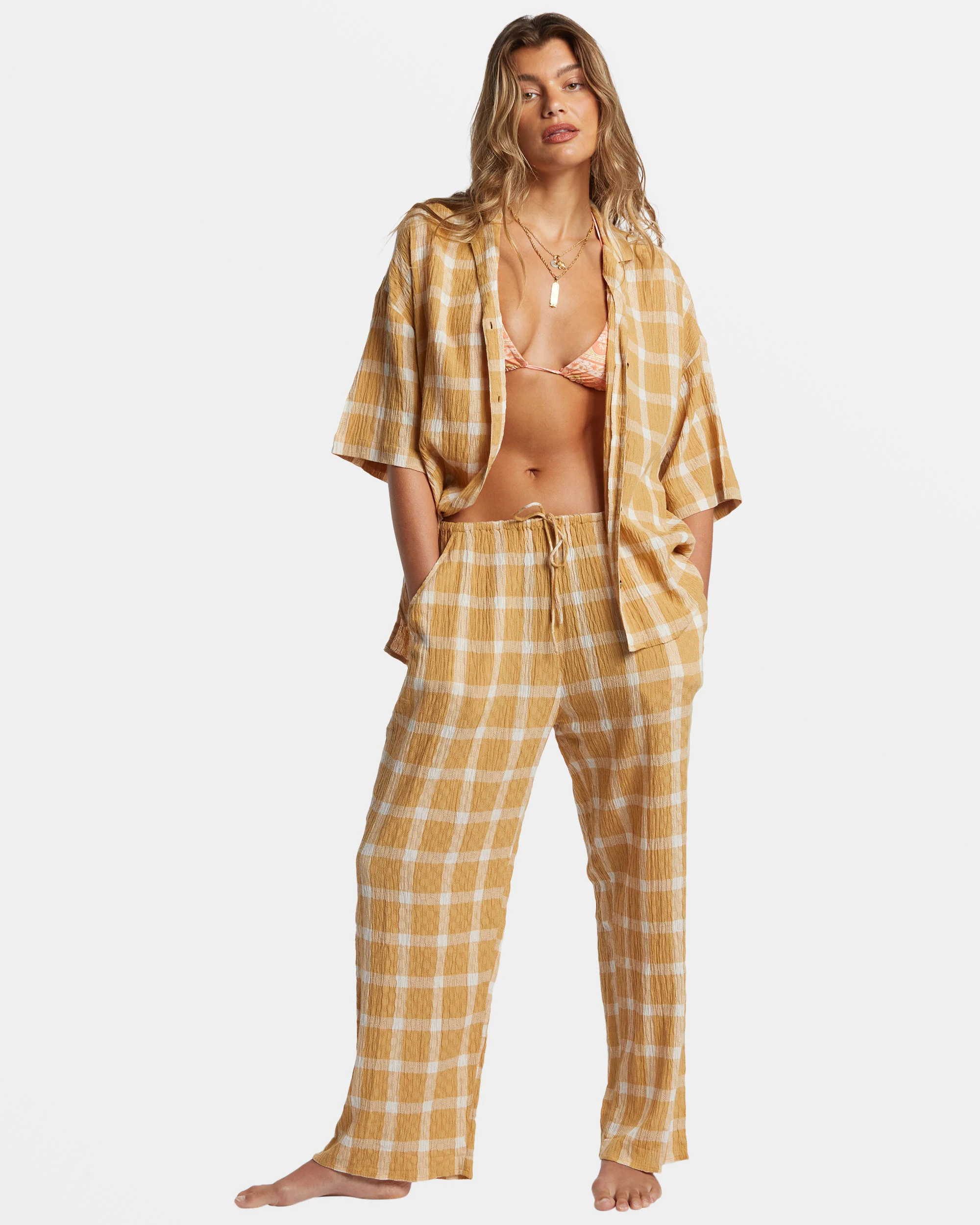 Billabong Beach Side Oversized Short Sleeve Shirt - Hemp 2 -Biliabong Outlet