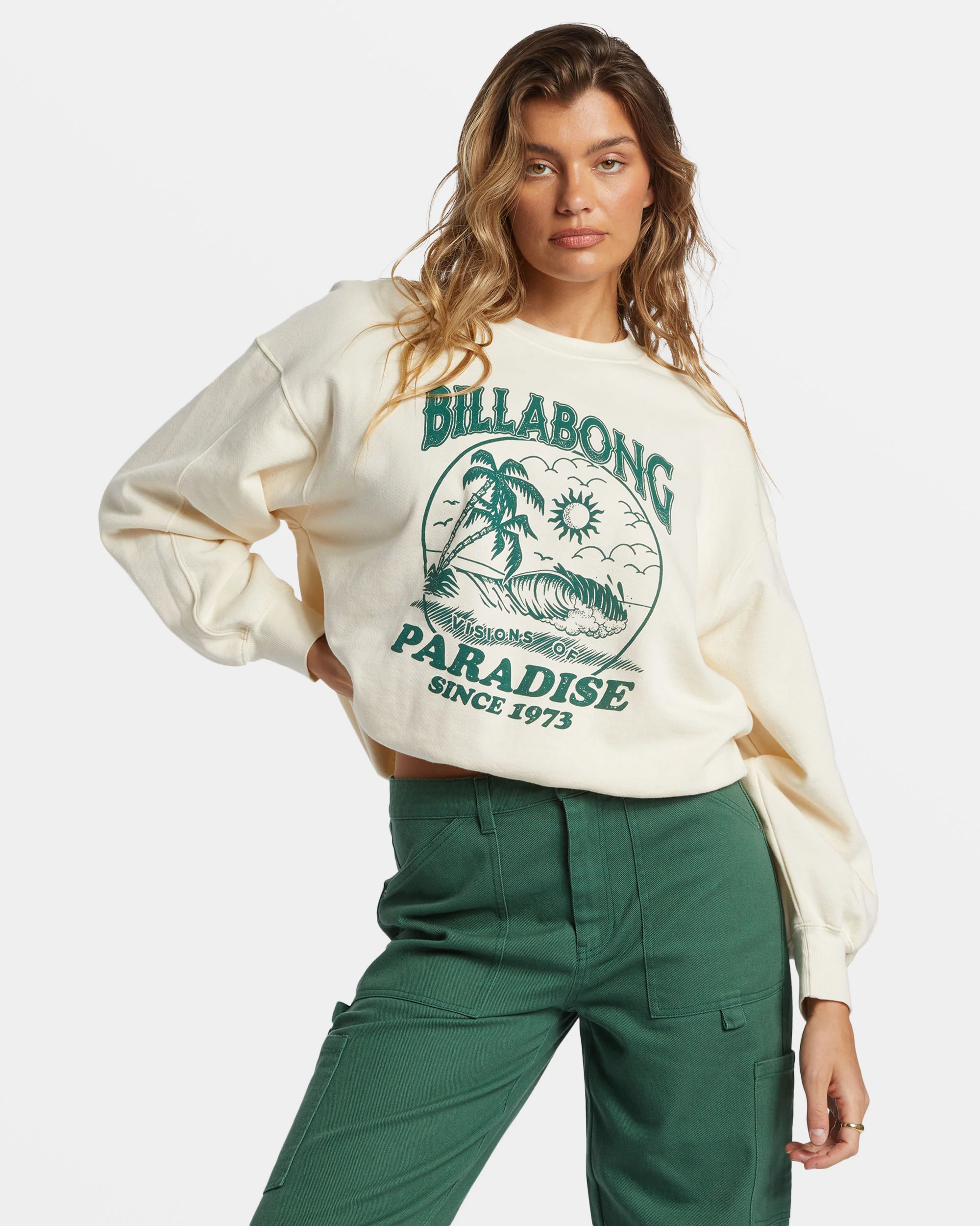 Billabong Fresh Take Pullover Sweatshirt - White Cap -Biliabong Outlet