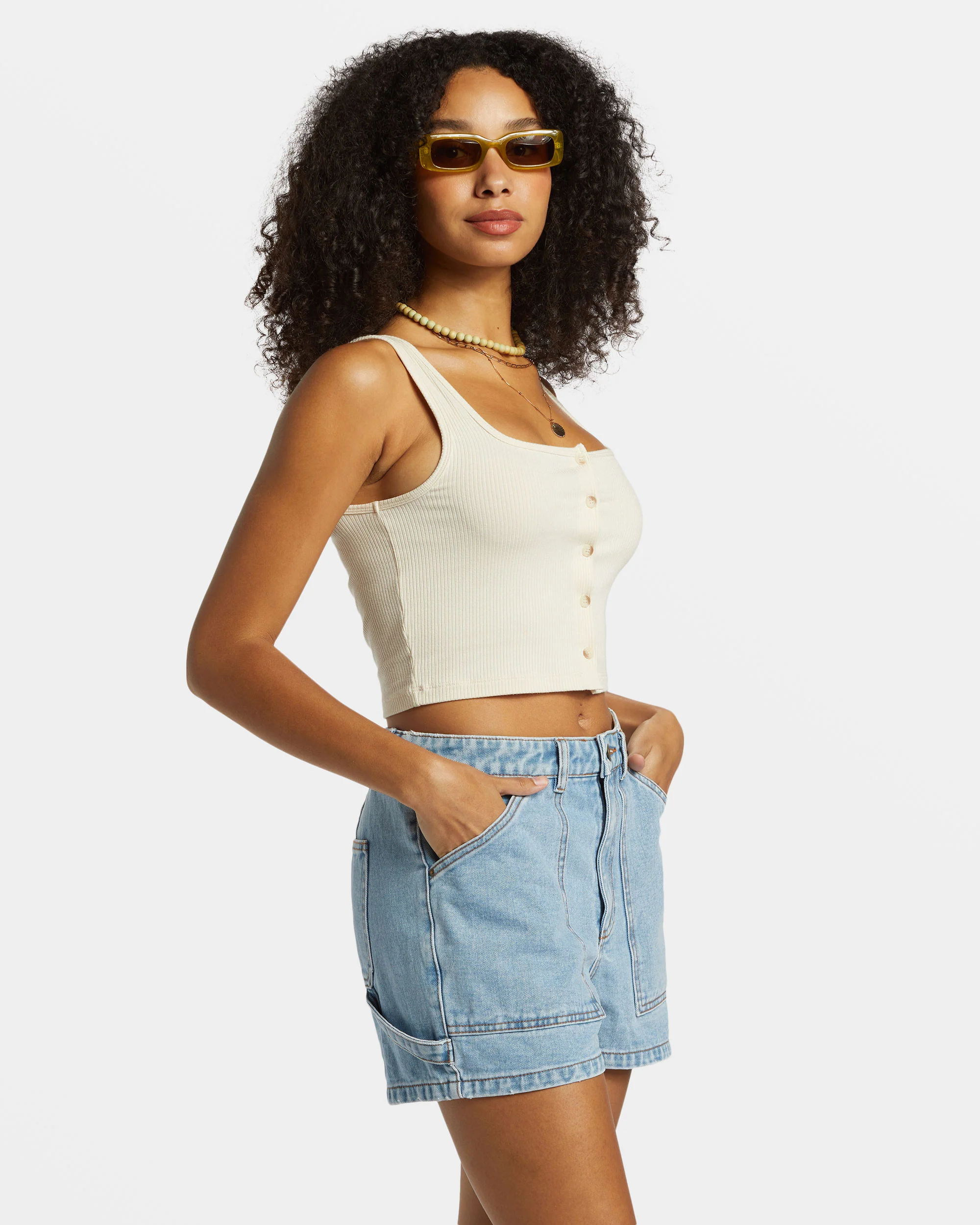 Billabong Leia Carpenter Denim Shorts - Soft Blue -Biliabong Outlet
