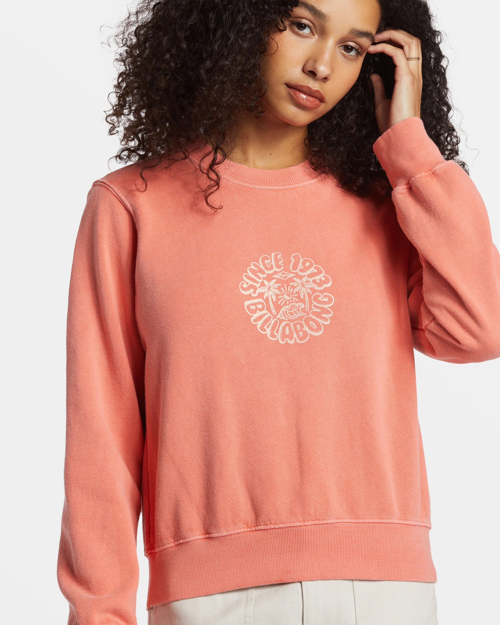 Billabong From Paradise Pullover Sweatshirt - Papaya -Biliabong Outlet