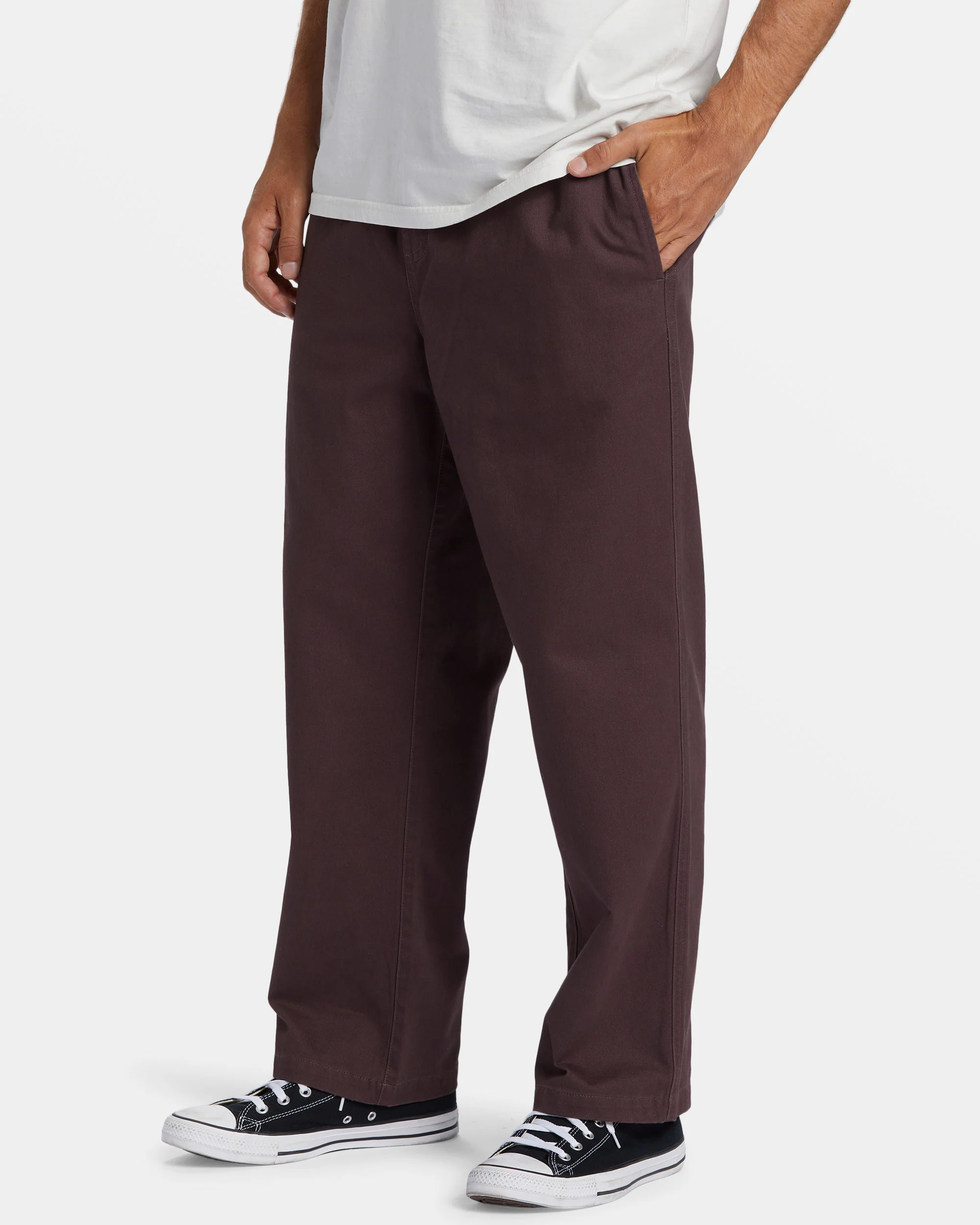 Billabong Larry Elastic Waist Pants - Plum -Biliabong Outlet