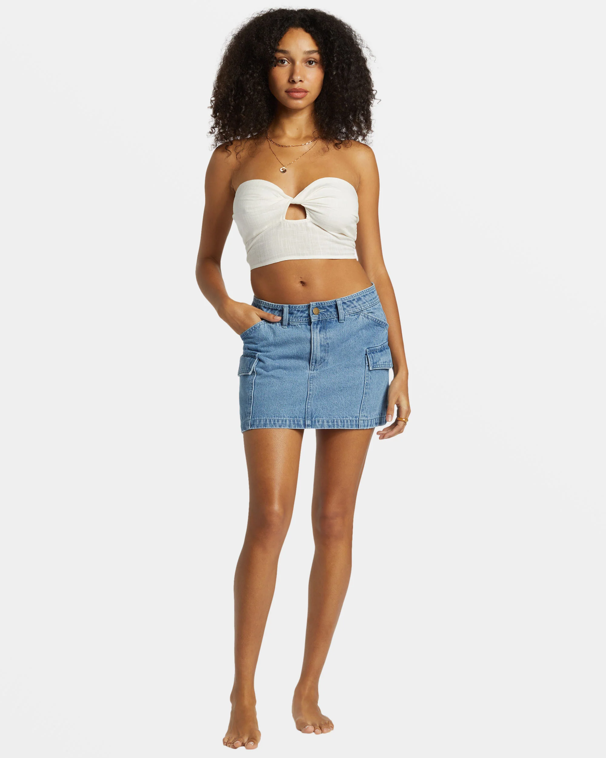 Billabong Wave Crush Tube Top - Salt Crystal -Biliabong Outlet