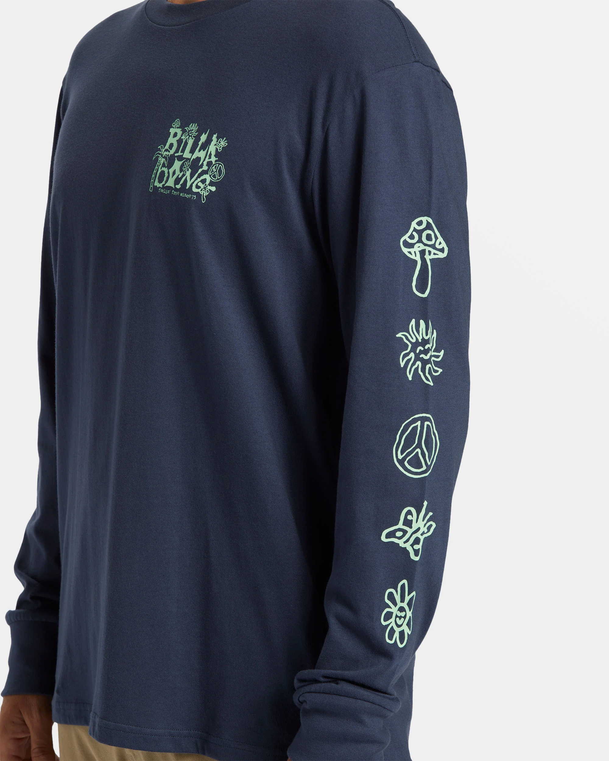 Billabong Shady Long Sleeve T-shirt - Dusty Navy -Biliabong Outlet