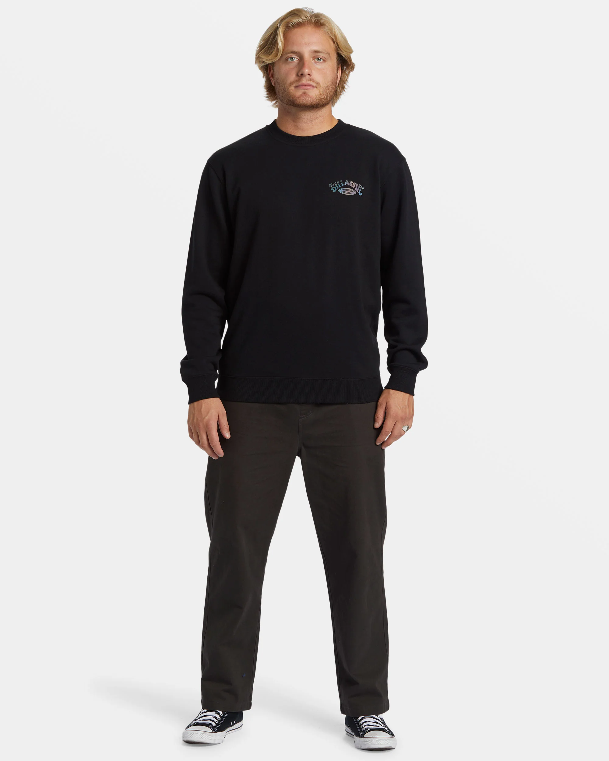 Billabong Short Sands Crewneck Sweatshirt - Black -Biliabong Outlet
