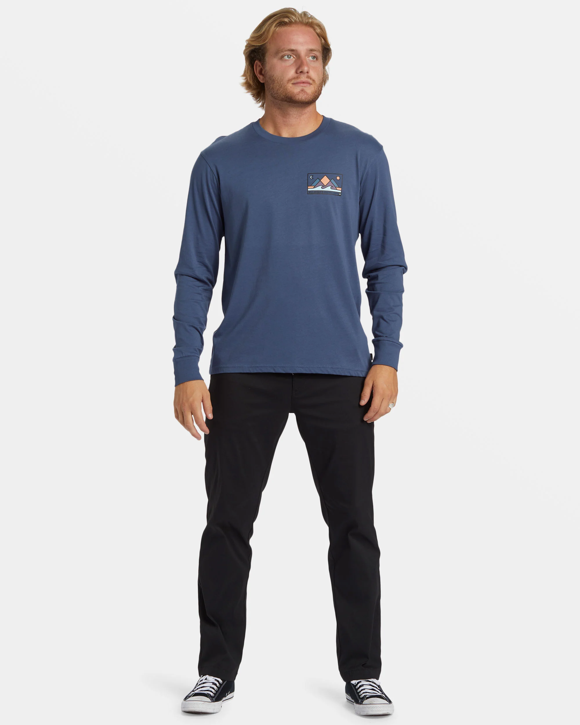 Billabong Range Long Sleeve T-shirt - Slate Blue -Biliabong Outlet