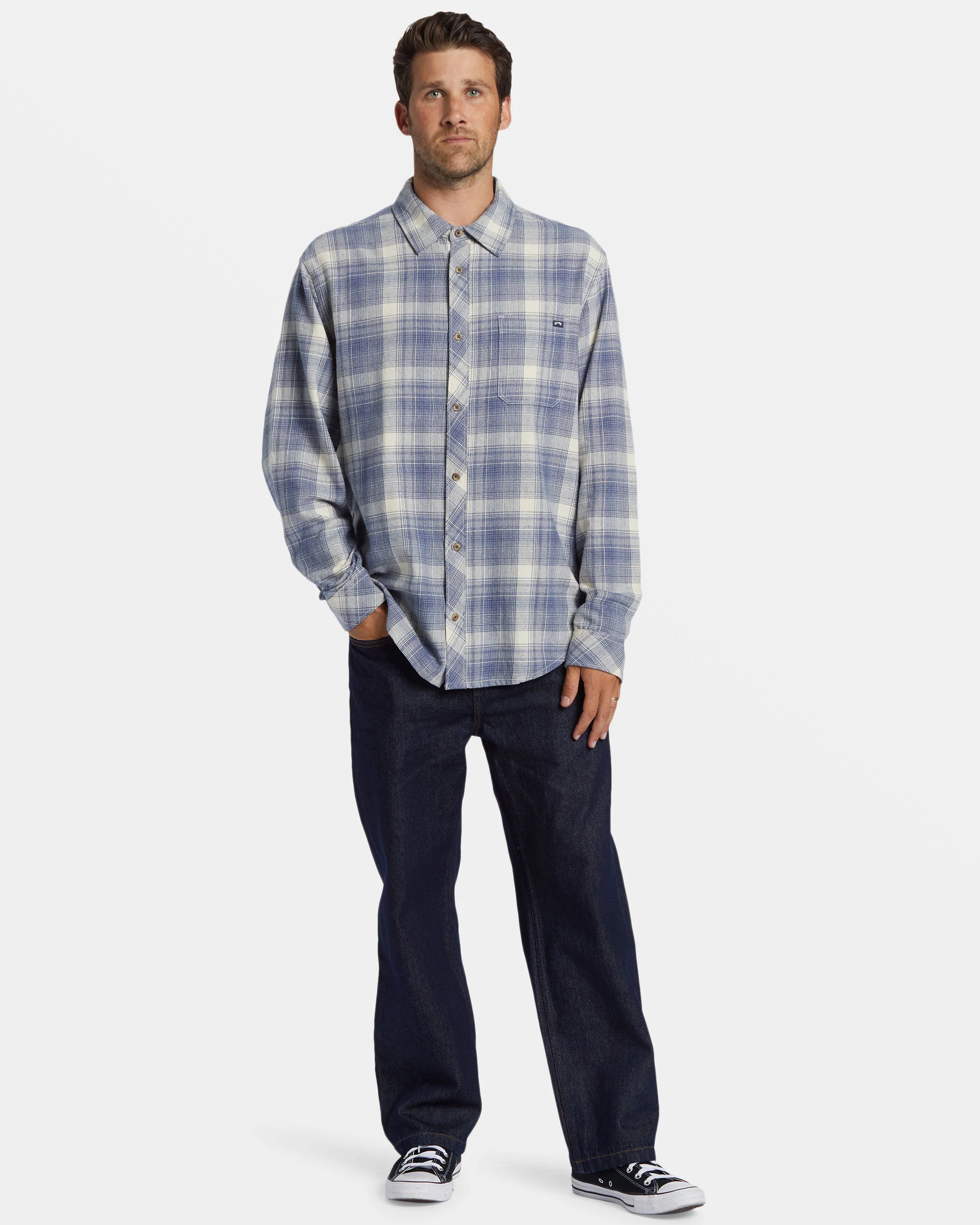Billabong Coastline Flannel Shirt - Slate Blue -Biliabong Outlet