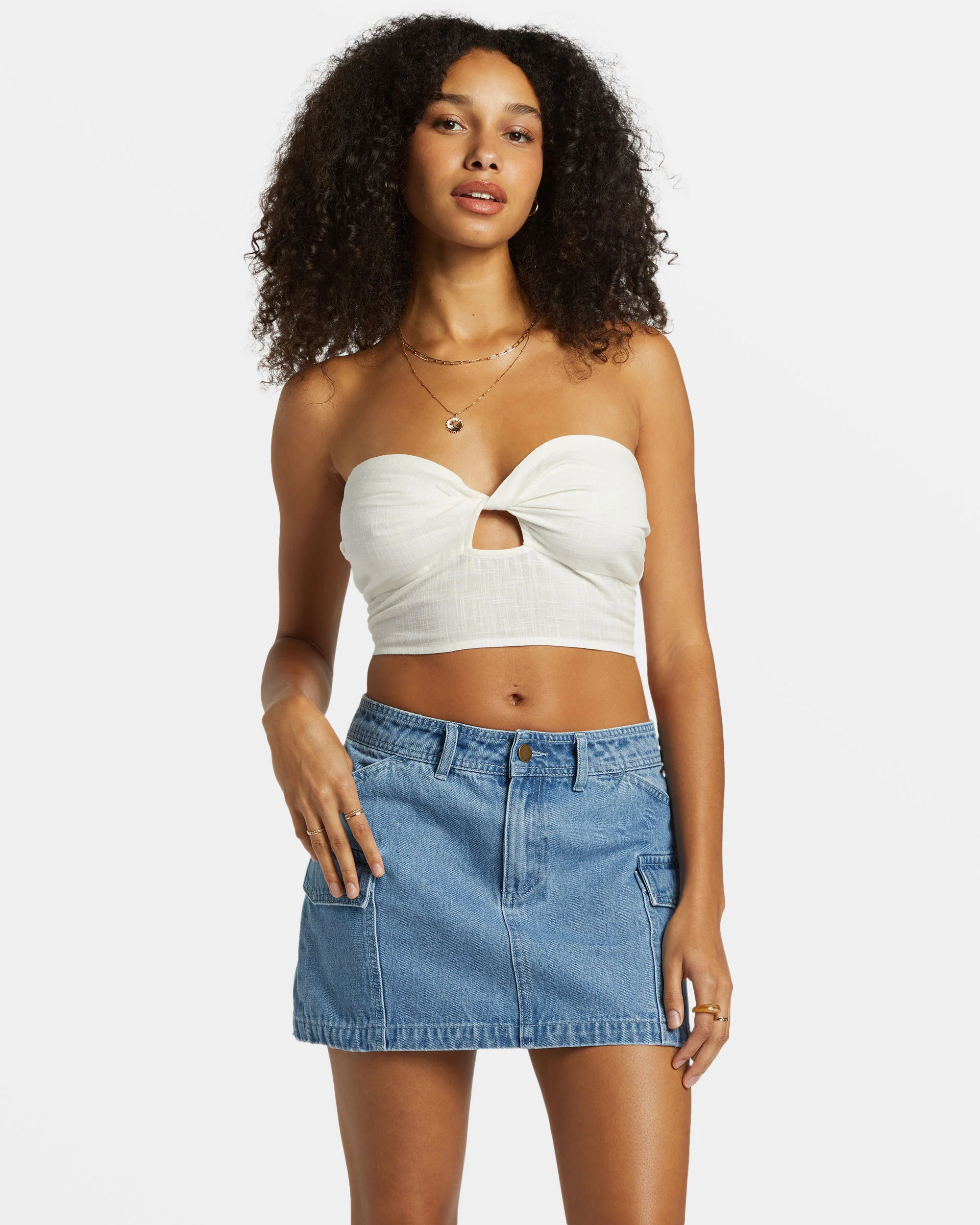 Billabong Wave Crush Tube Top - Salt Crystal -Biliabong Outlet