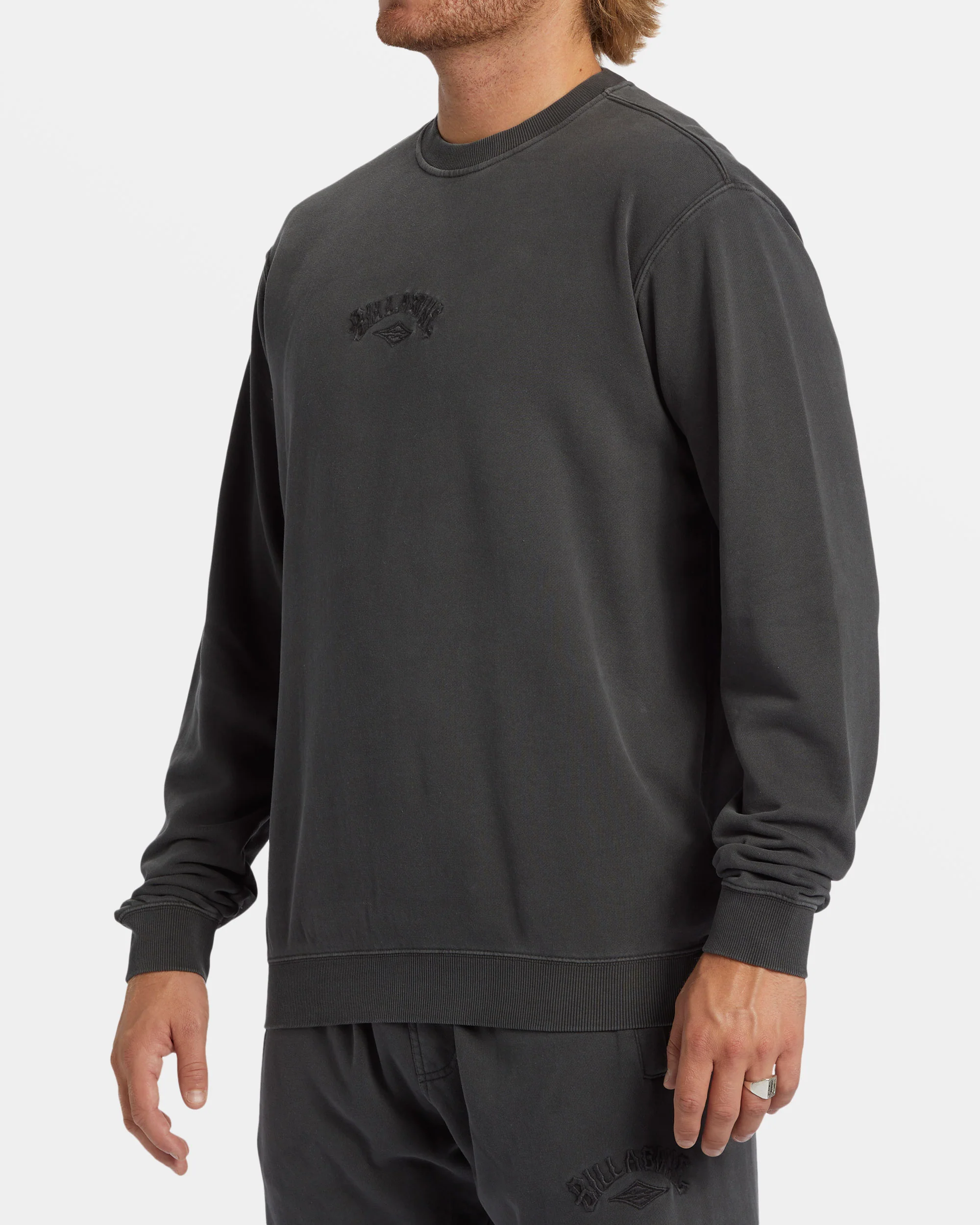 Billabong Wave Washed Crewneck Sweatshirt - Raven -Biliabong Outlet