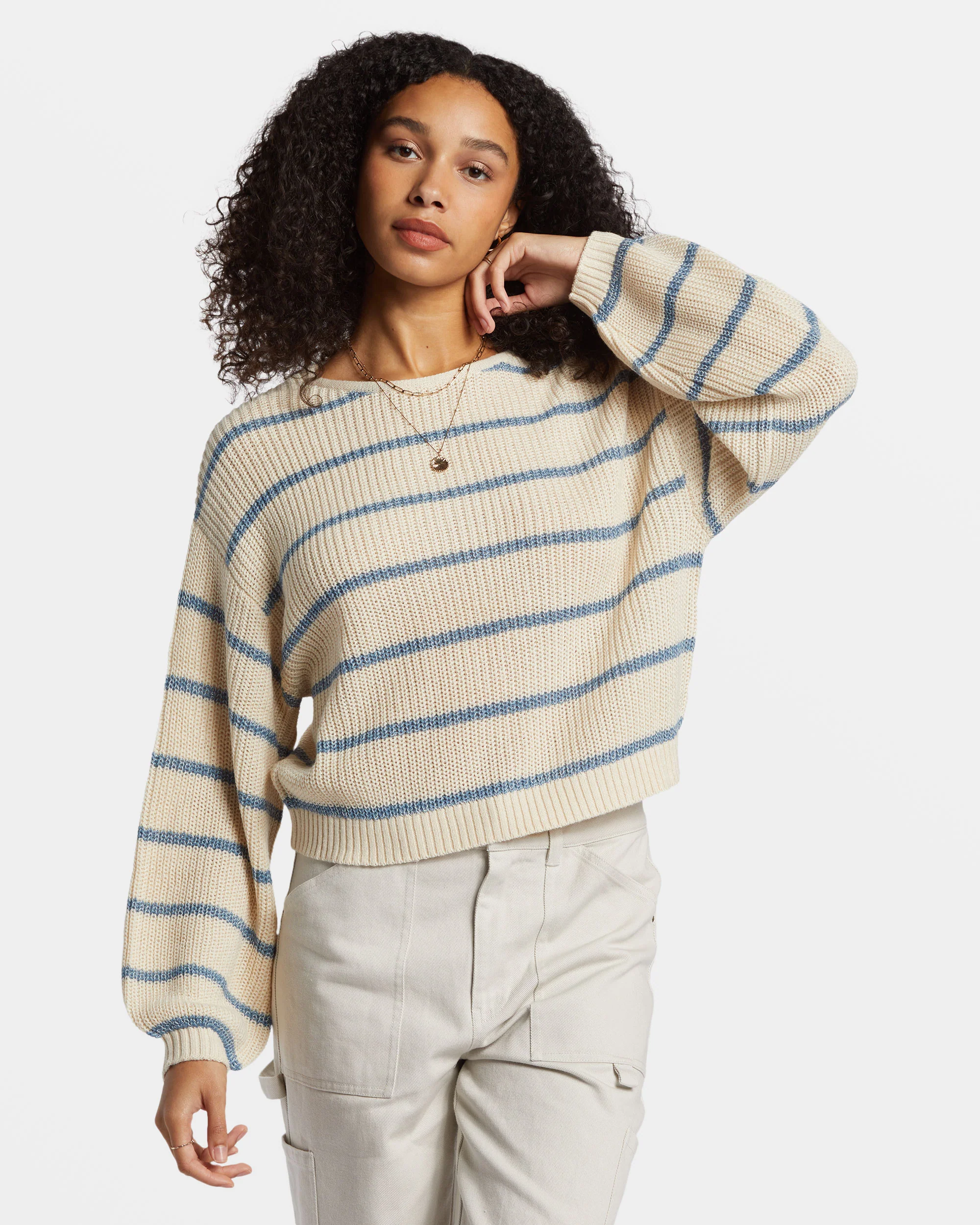 Billabong Changing Tides Pullover Sweater - Blue Shadow -Biliabong Outlet