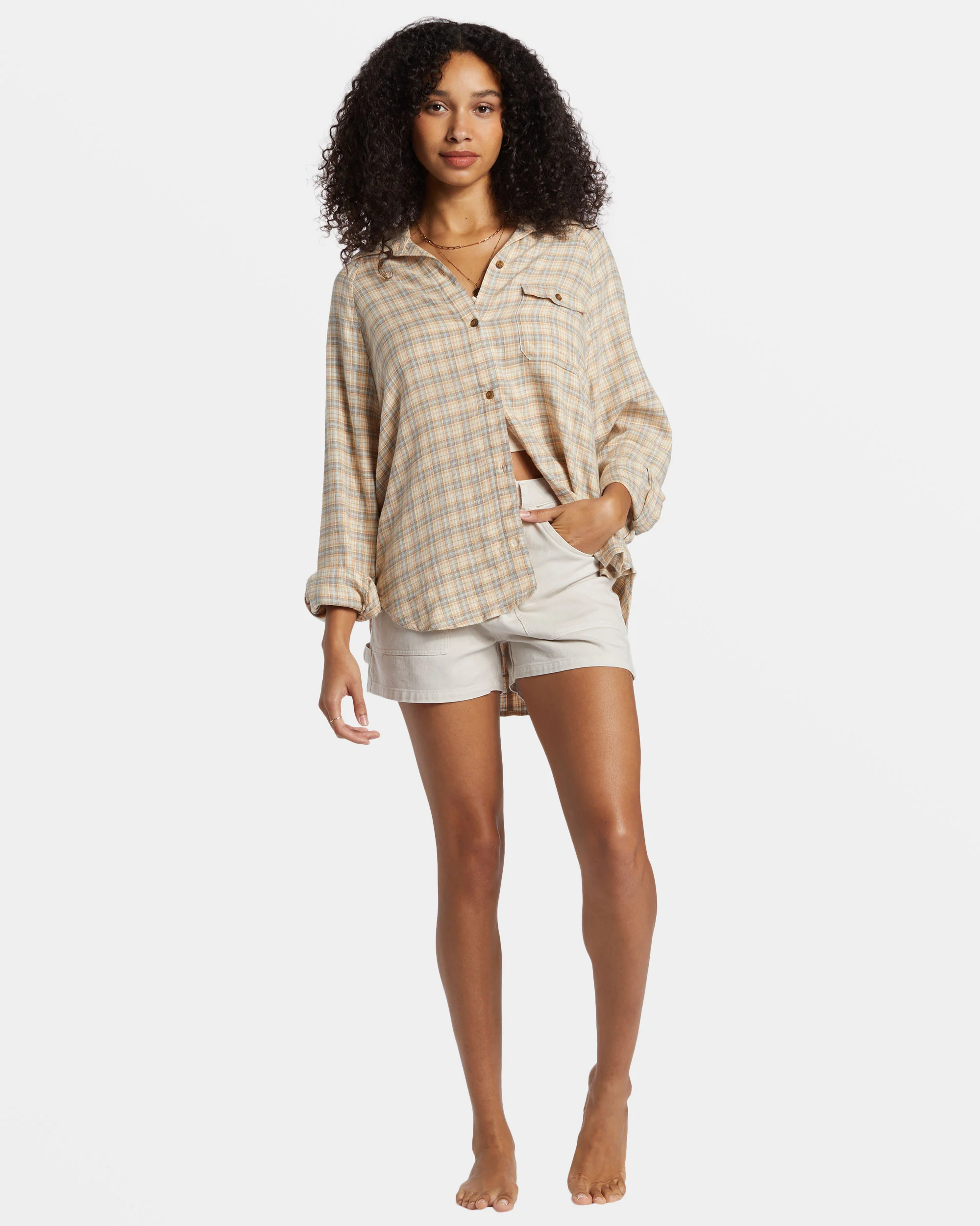 Billabong Best Time Long Sleeve Shirt - Western Sky -Biliabong Outlet