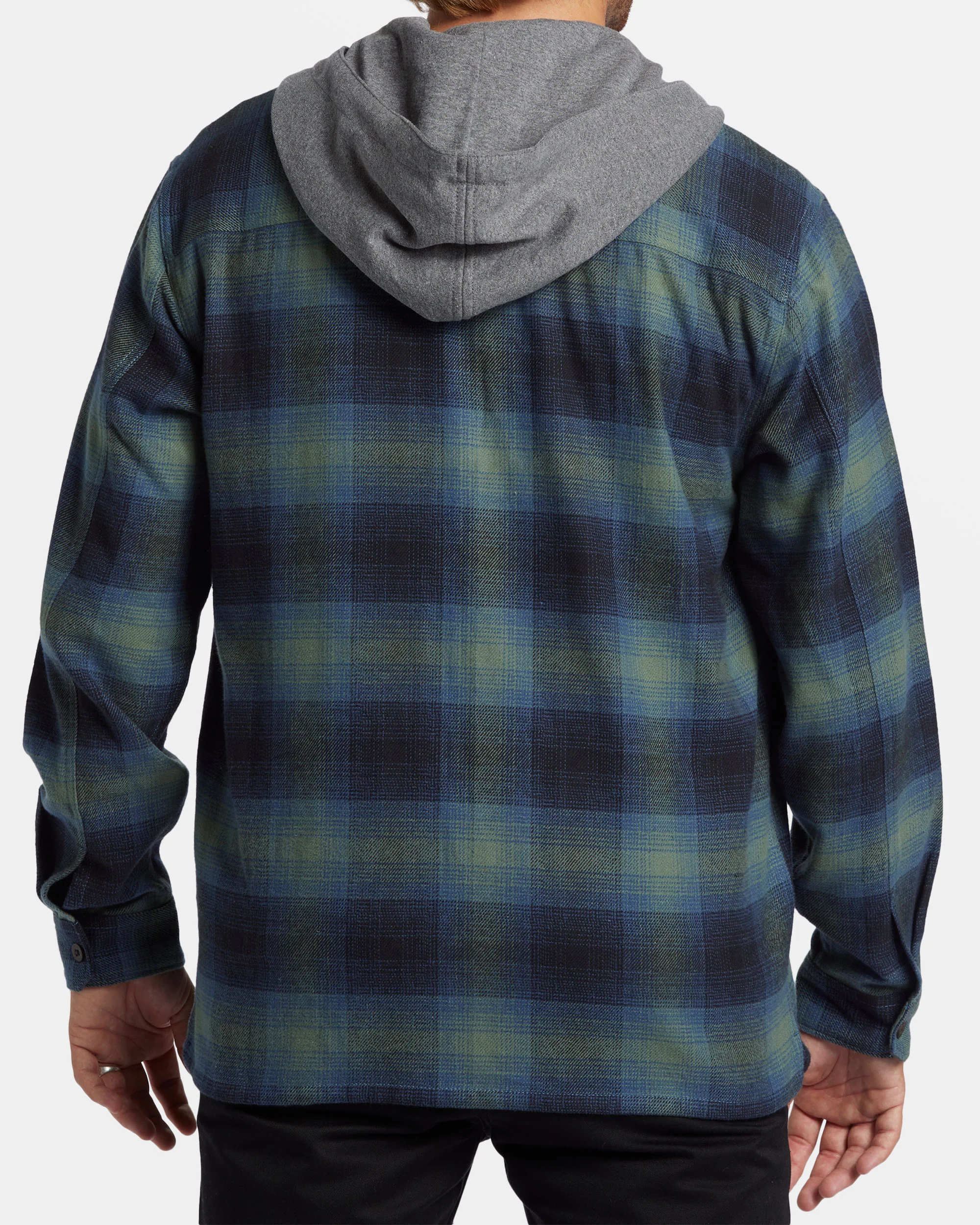 Billabong Baja Hooded Flannel Shirt - Fern -Biliabong Outlet