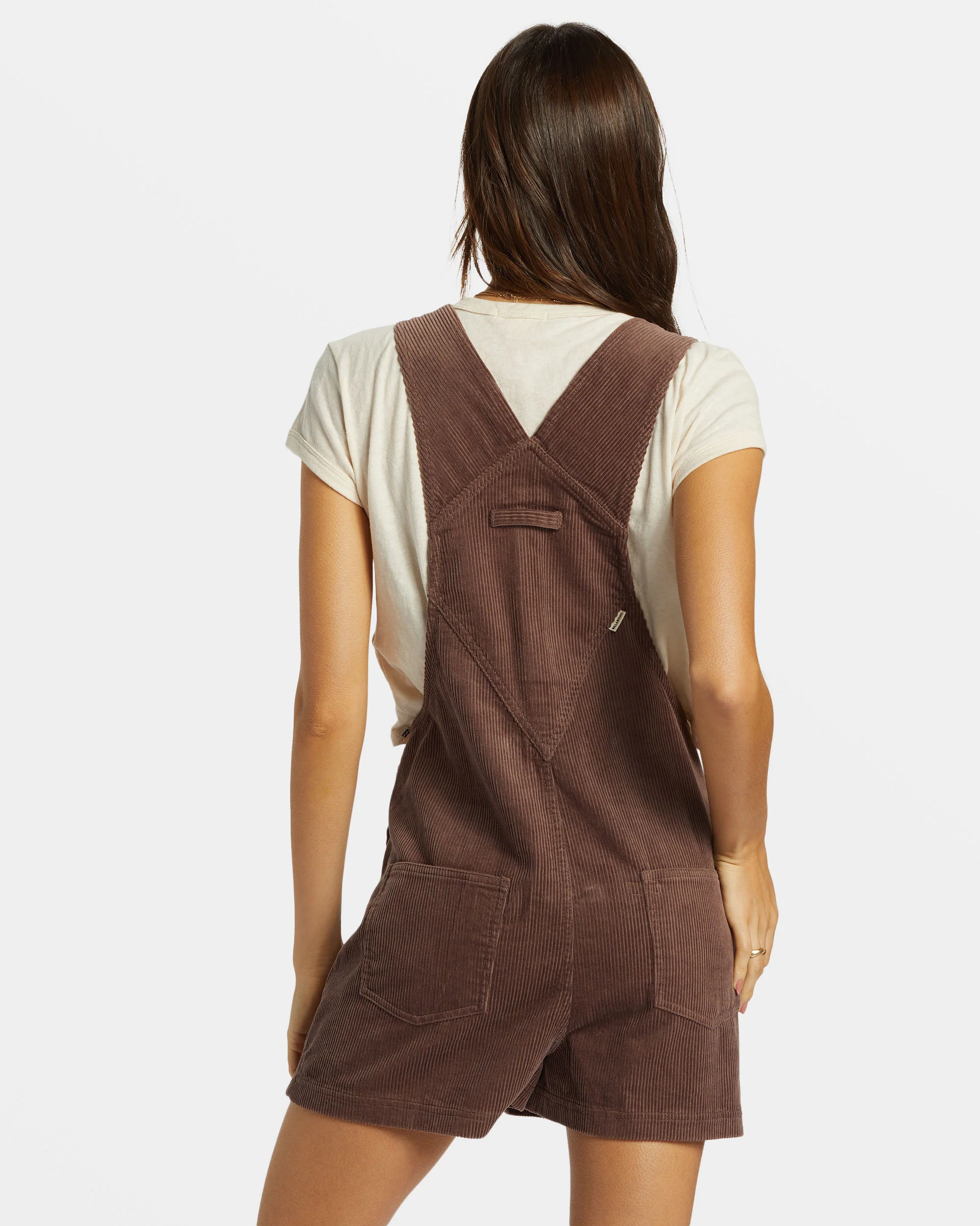Billabong Sand Canyon Corduroy Shortall Romper - Kona -Biliabong Outlet