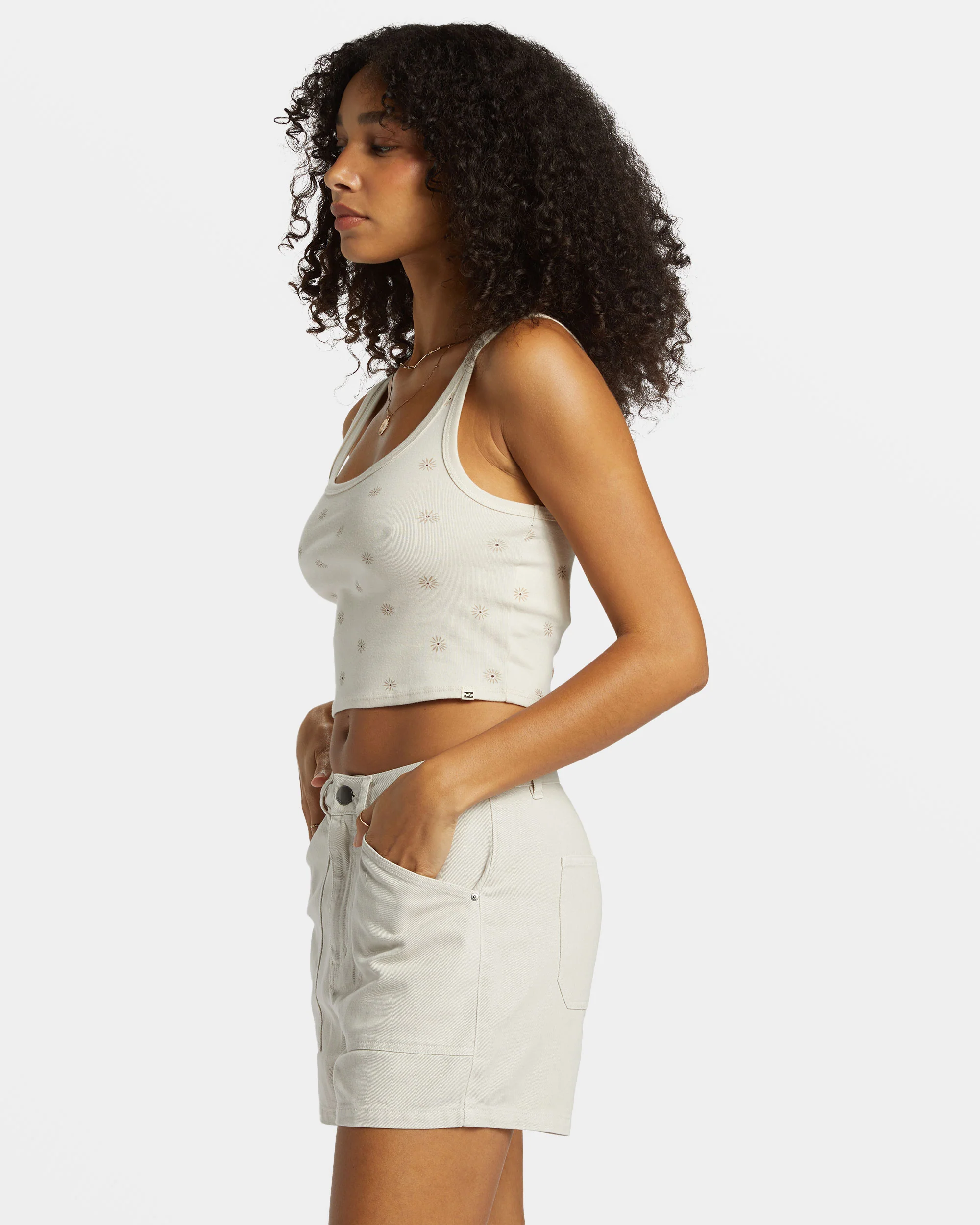 Billabong Sun Goddess Printed Tank Top - Cobblestone -Biliabong Outlet