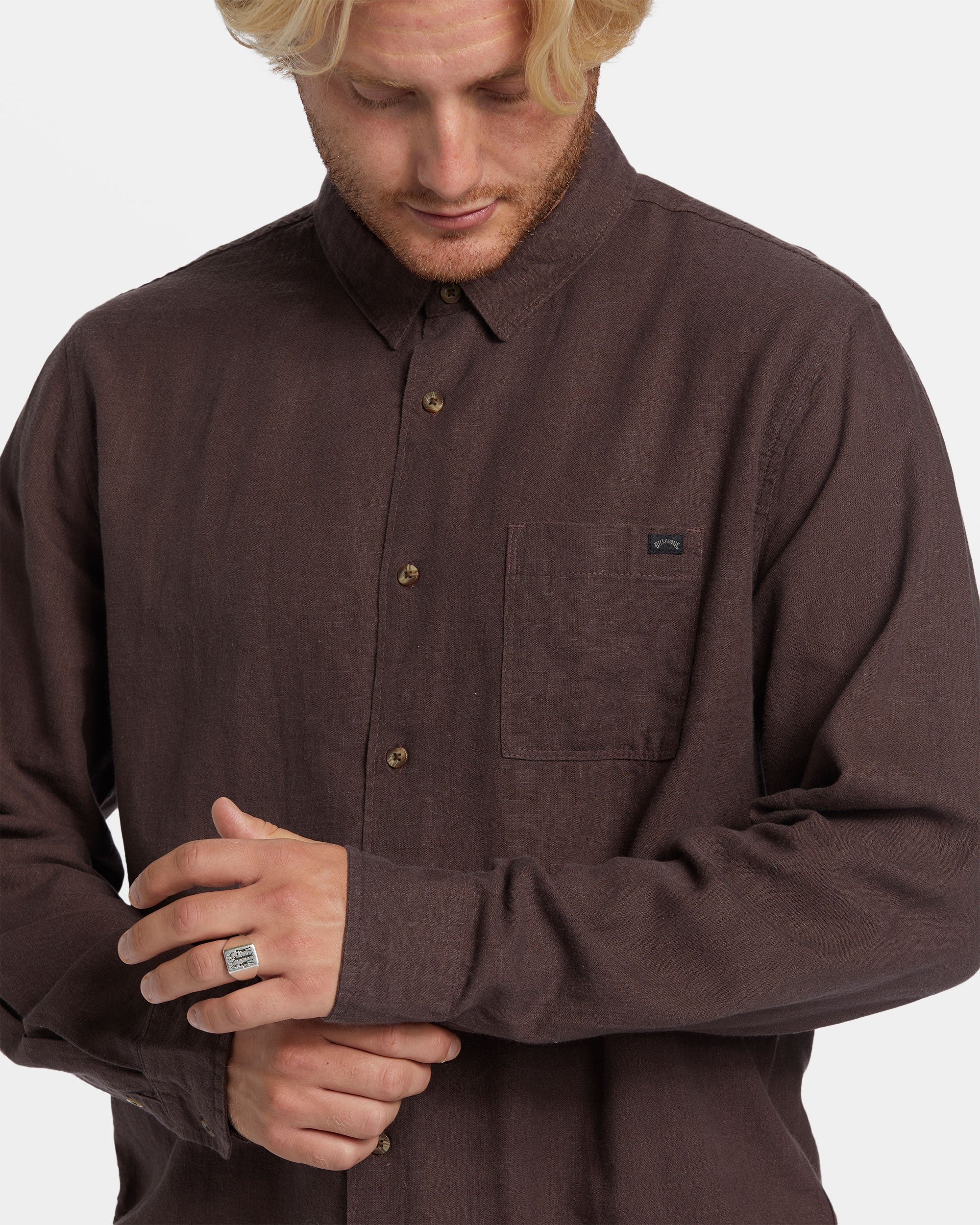 Billabong Ricardo Long Sleeve Shirt - Plum -Biliabong Outlet
