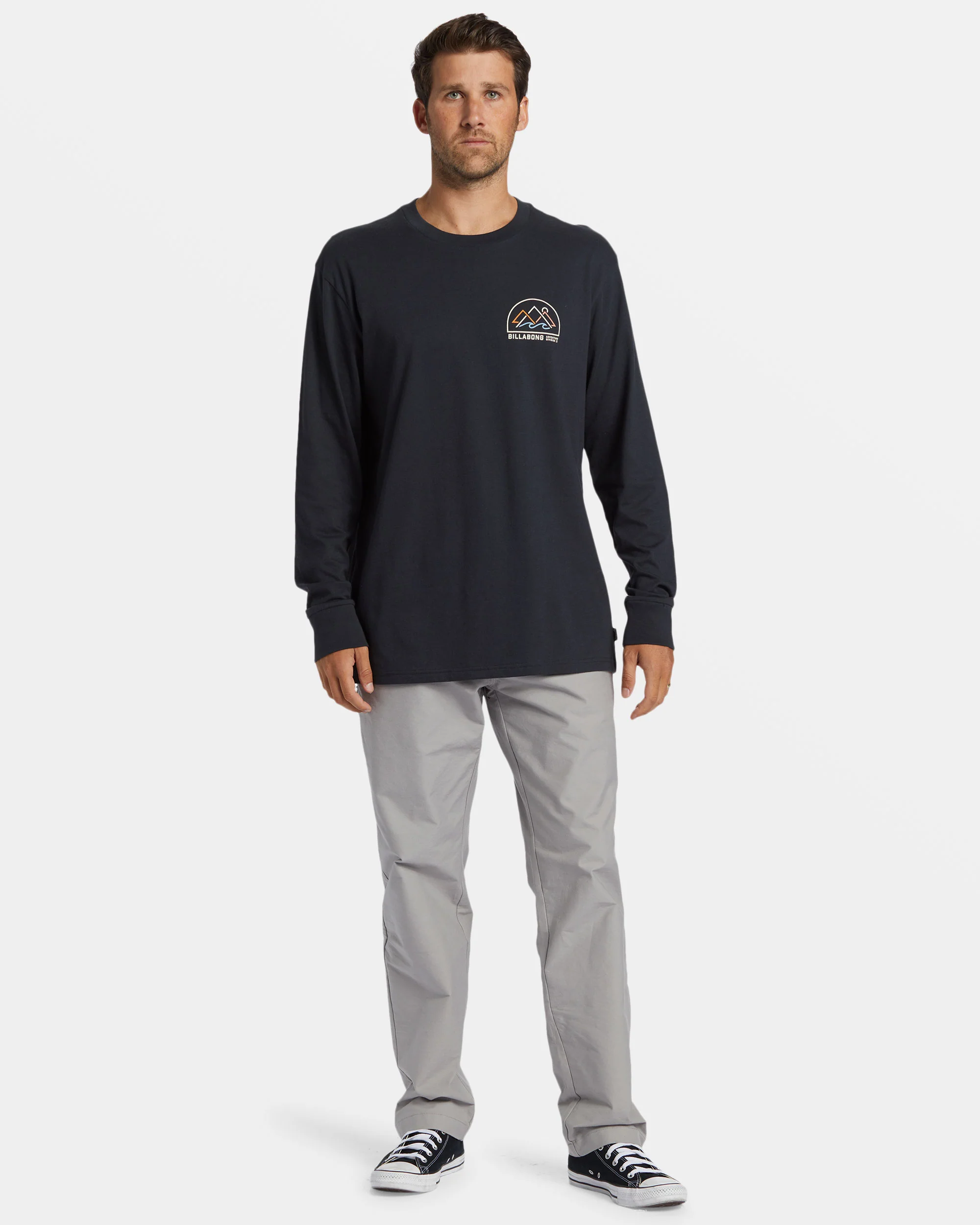 Billabong Sundown Long Sleeve T-shirt - Washed Black -Biliabong Outlet