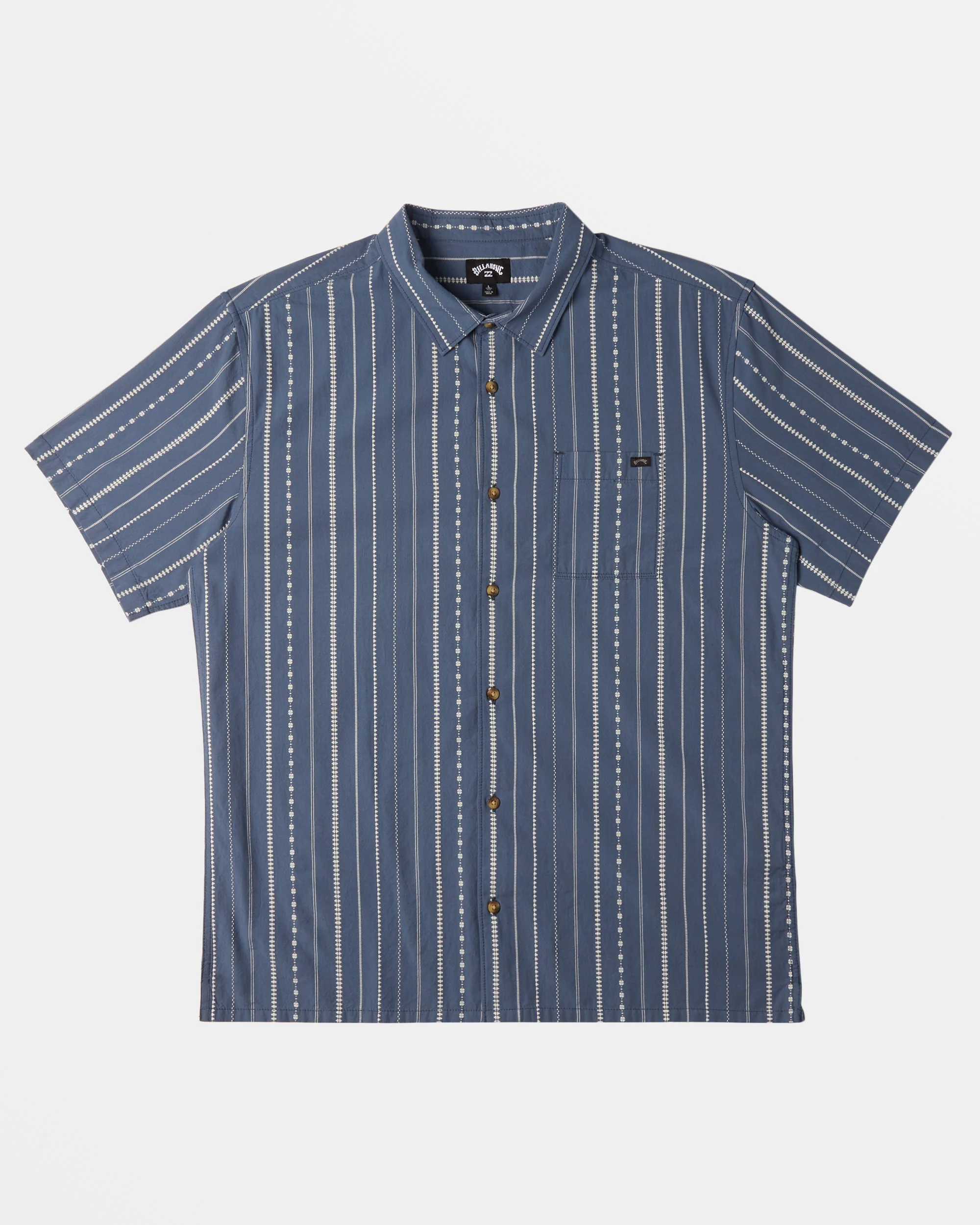 Billabong Sundays Jacquard Short Sleeve Shirt - Smoke Blue -Biliabong Outlet