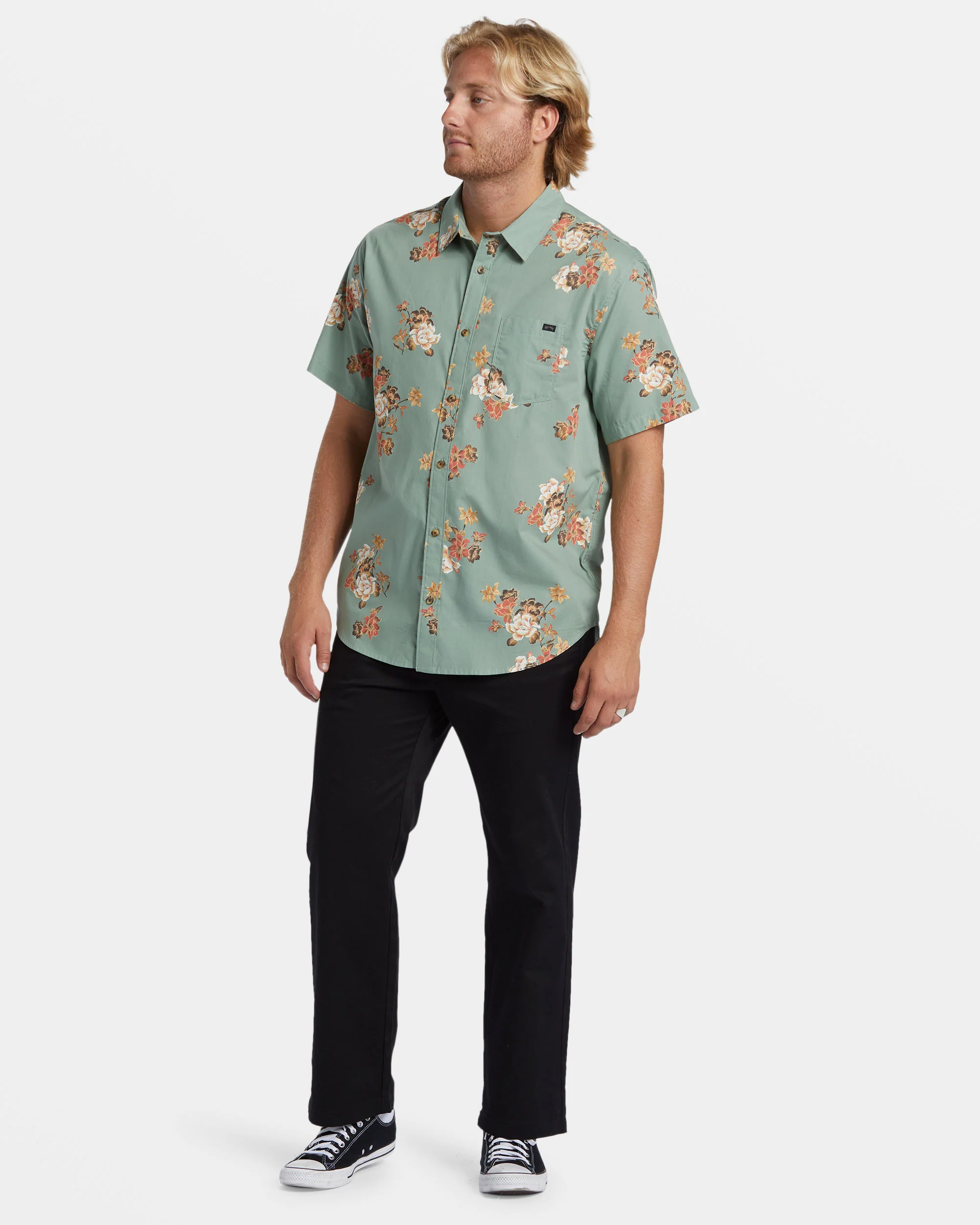 Billabong Sundays Mini Short Sleeve Shirt - Sage -Biliabong Outlet