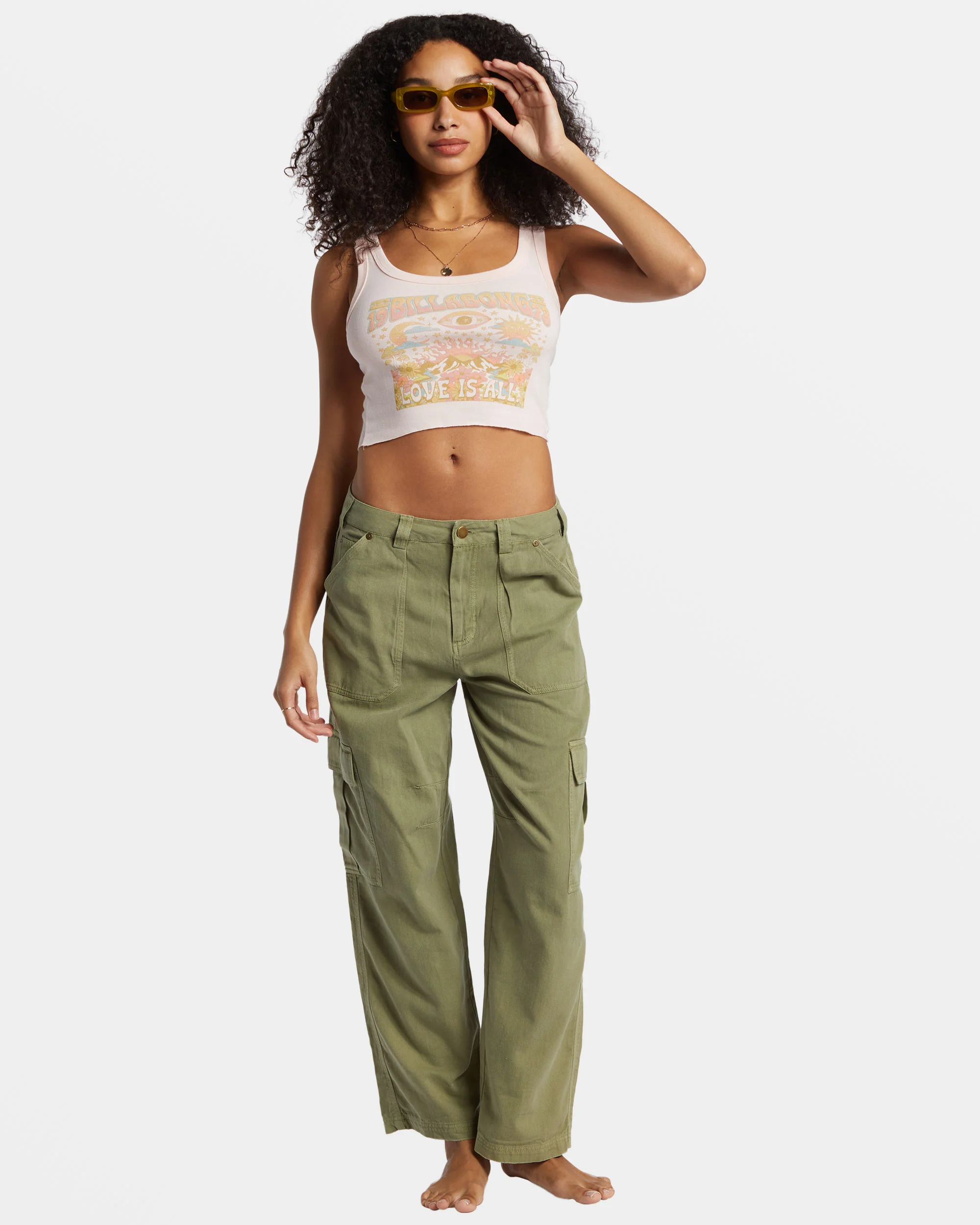 Billabong You're A Peach Cropped Tank Top - Feelin Peachy -Biliabong Outlet