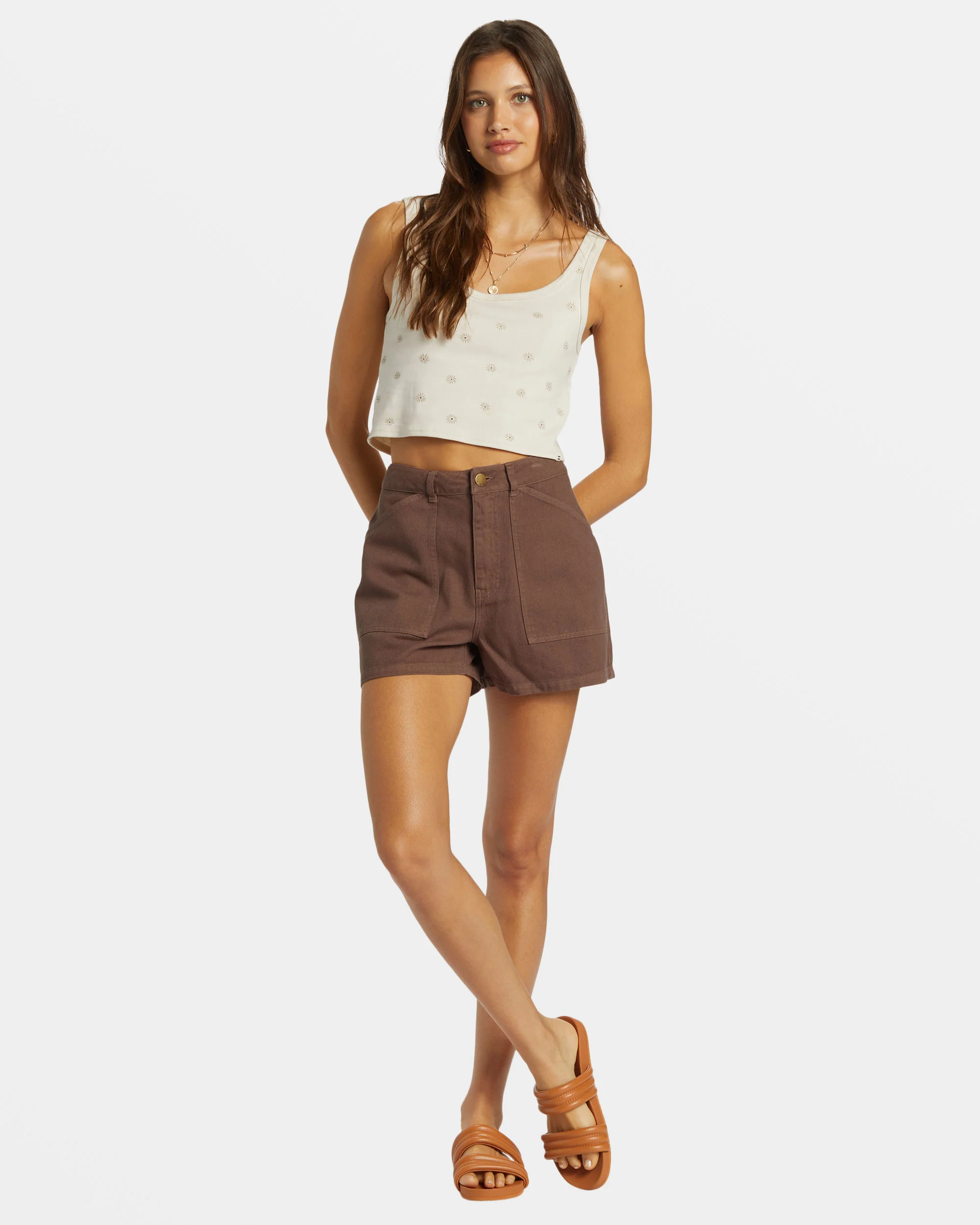 Billabong Leia Denim Shorts - Kona -Biliabong Outlet
