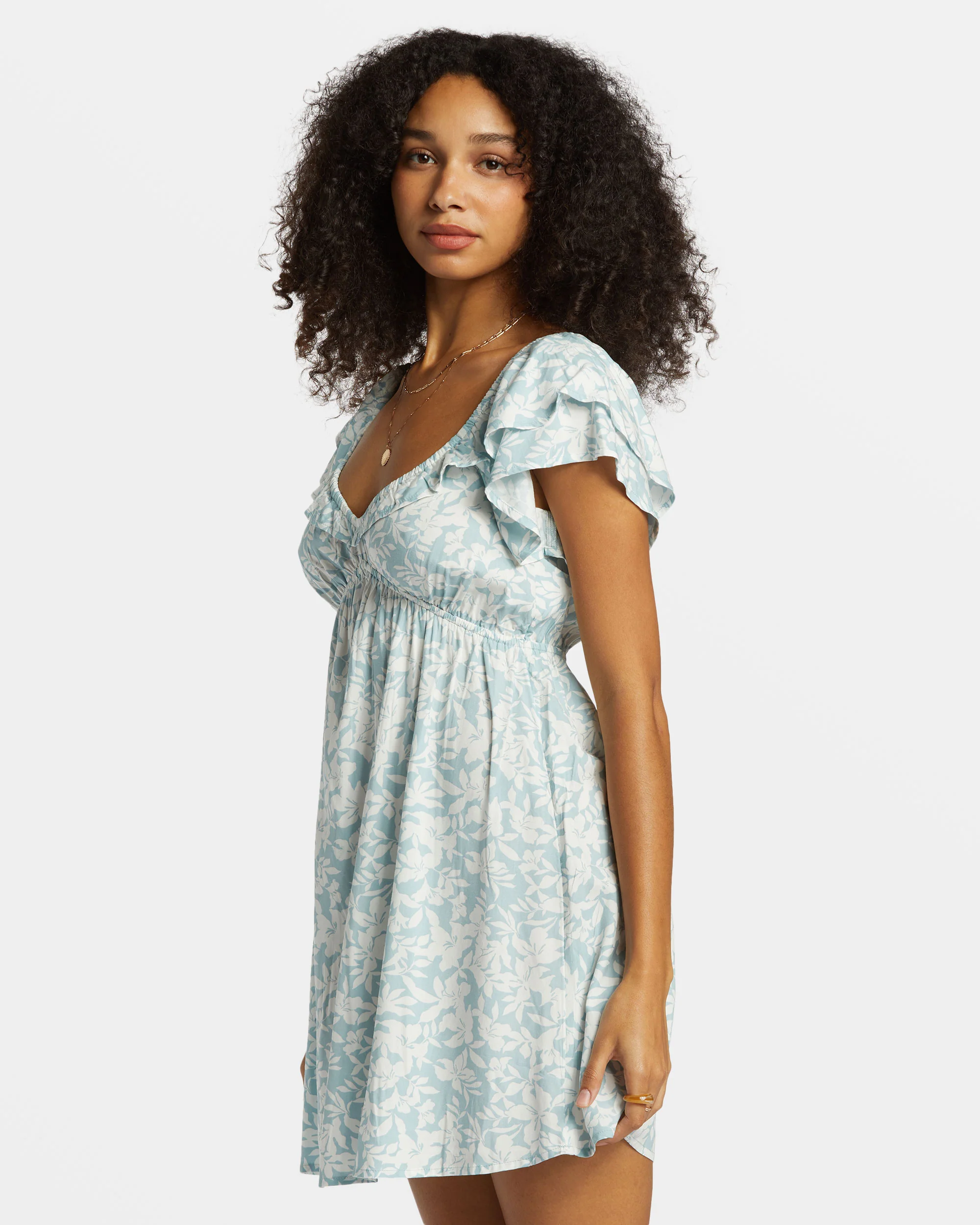 Billabong Enchant Me Mini Dress - Dusk Blue -Biliabong Outlet