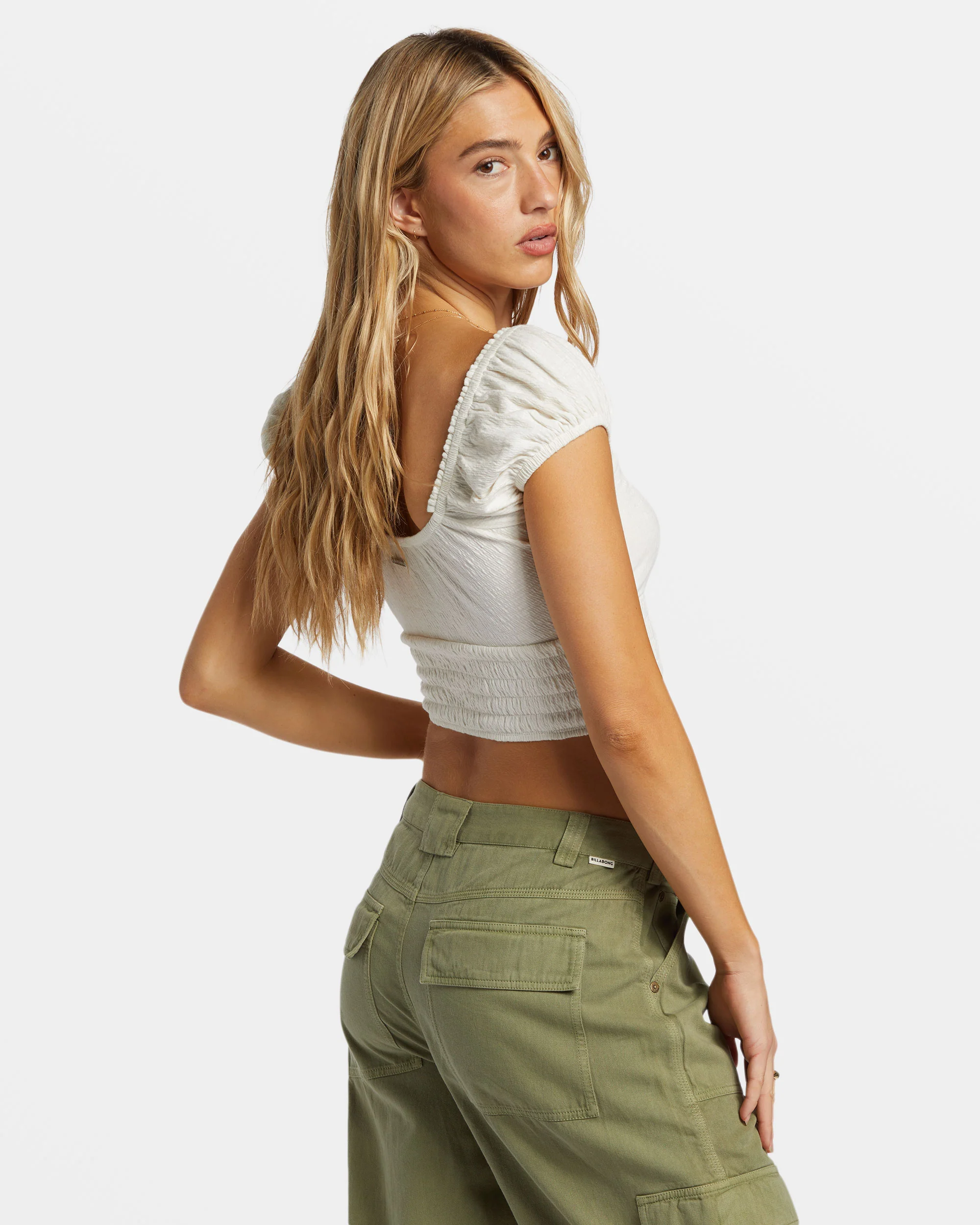 Billabong Kallie Crop Top - Salt Crystal -Biliabong Outlet