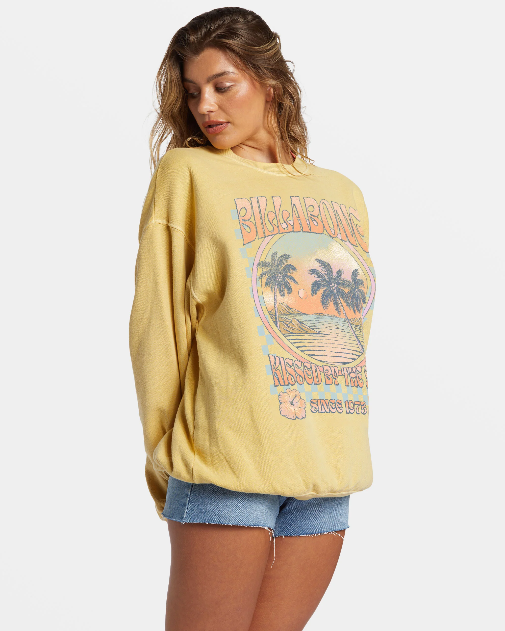 Billabong Ride In Oversized Crewneck Sweatshirt - Mellow Daze -Biliabong Outlet