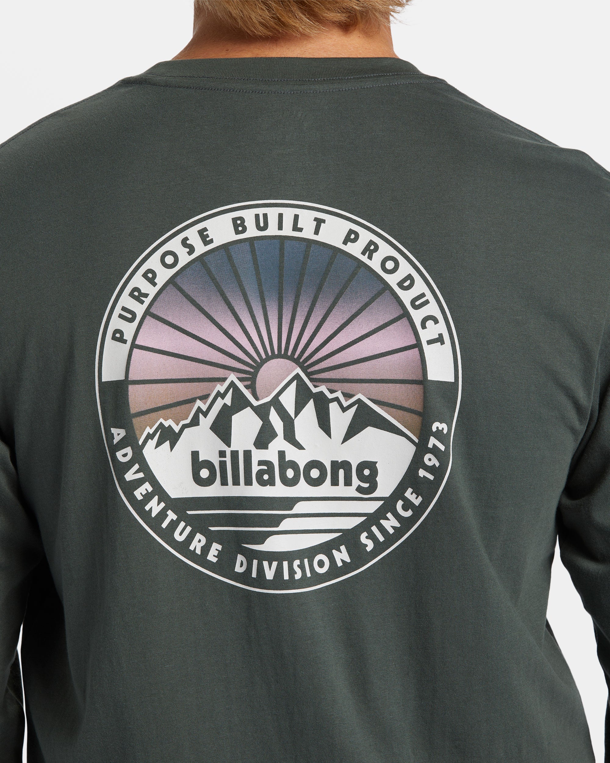 Billabong Rockies Long Sleeve T-shirt - Slate Green -Biliabong Outlet