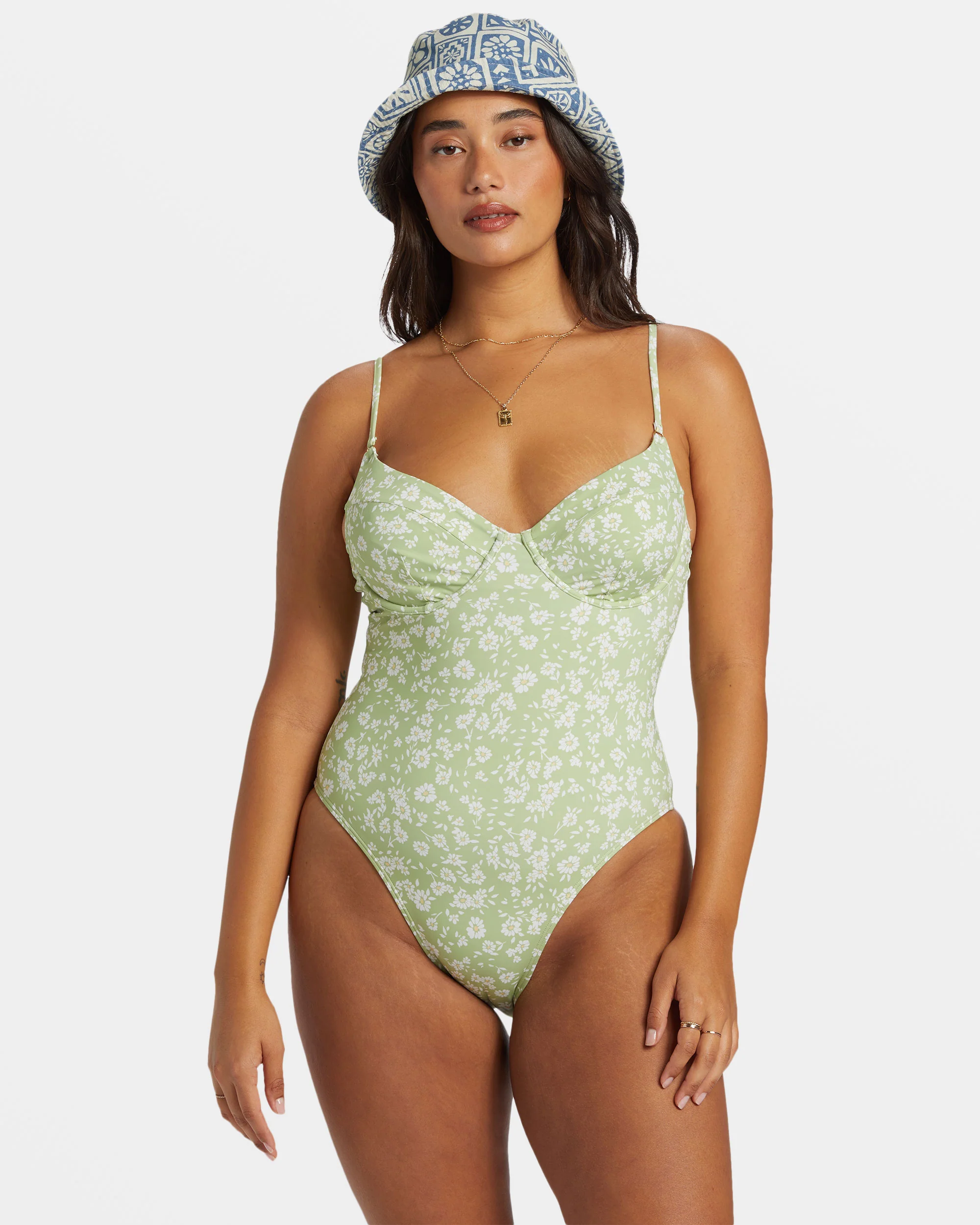Billabong Wild West Ditsy Morgan One Piece Swimsuit - Willow -Biliabong Outlet