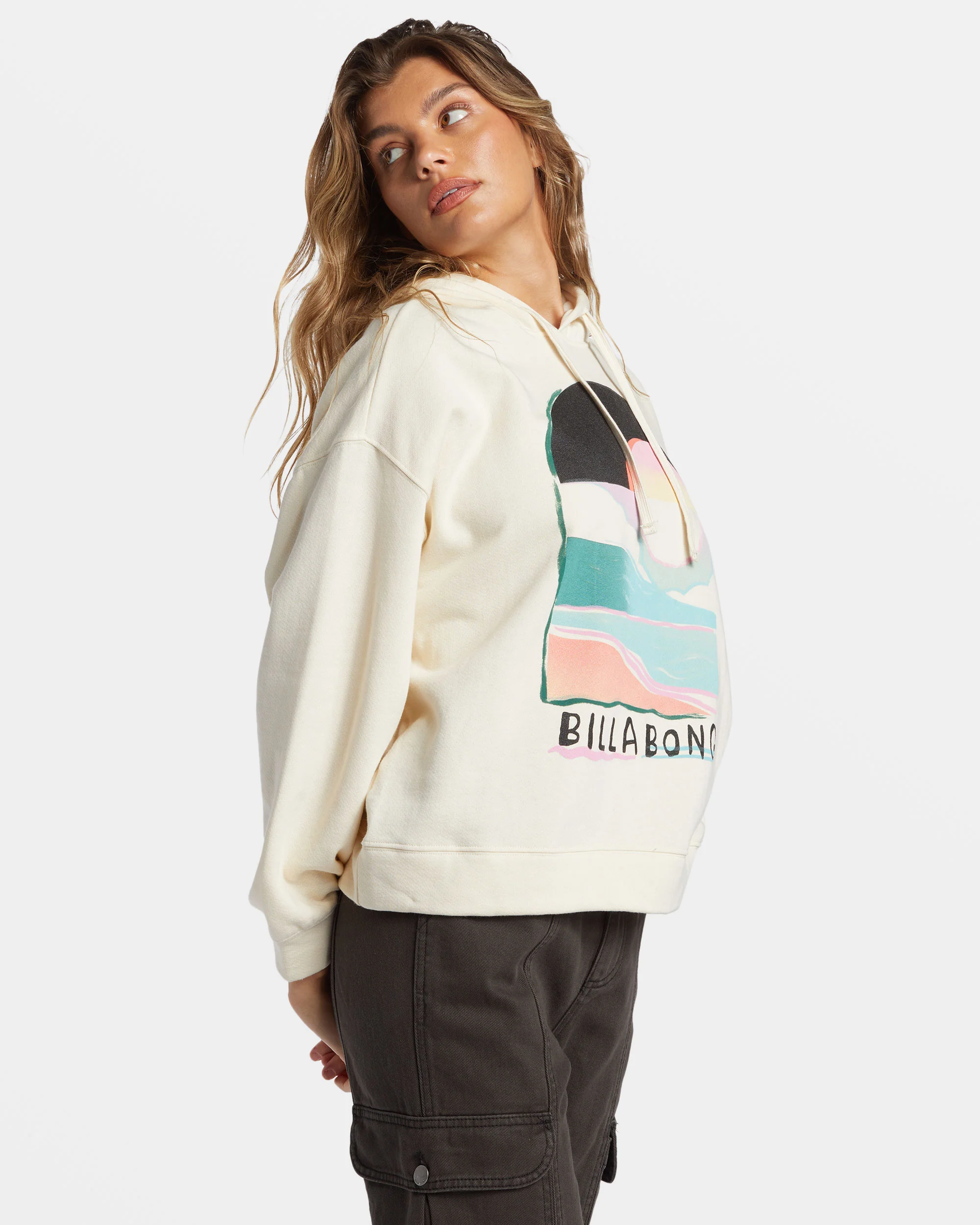 Billabong Keep It Up Pullover Hoodie - White Cap -Biliabong Outlet