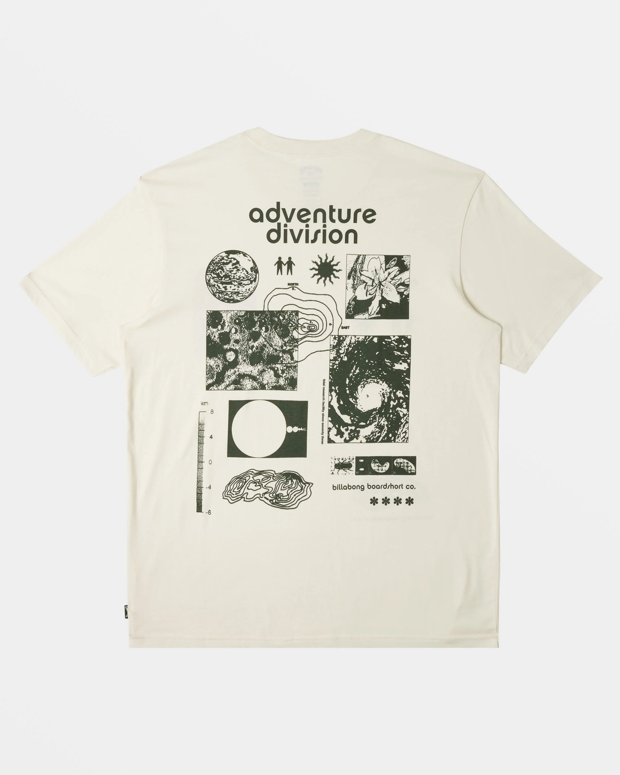 Billabong Tidal Research T-Shirt - Off White -Biliabong Outlet