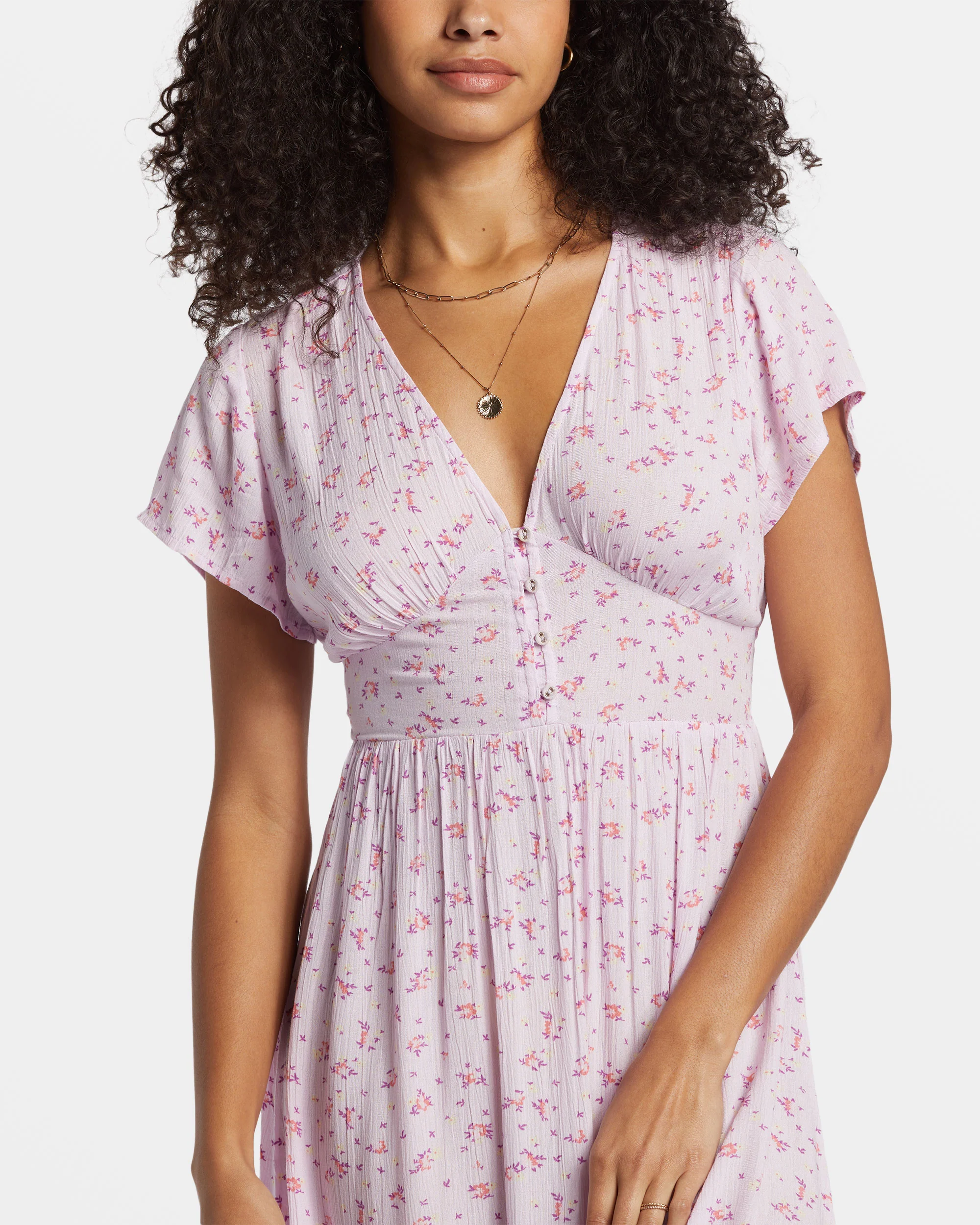 Billabong Morning Sky Midi Dress - Iced Lavender -Biliabong Outlet