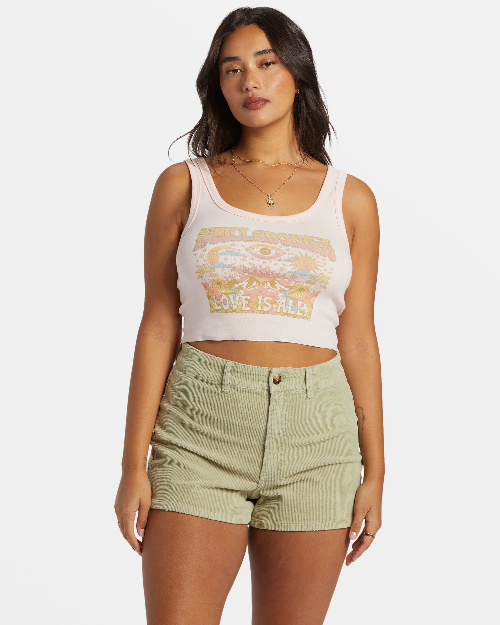 Billabong You're A Peach Cropped Tank Top - Feelin Peachy -Biliabong Outlet