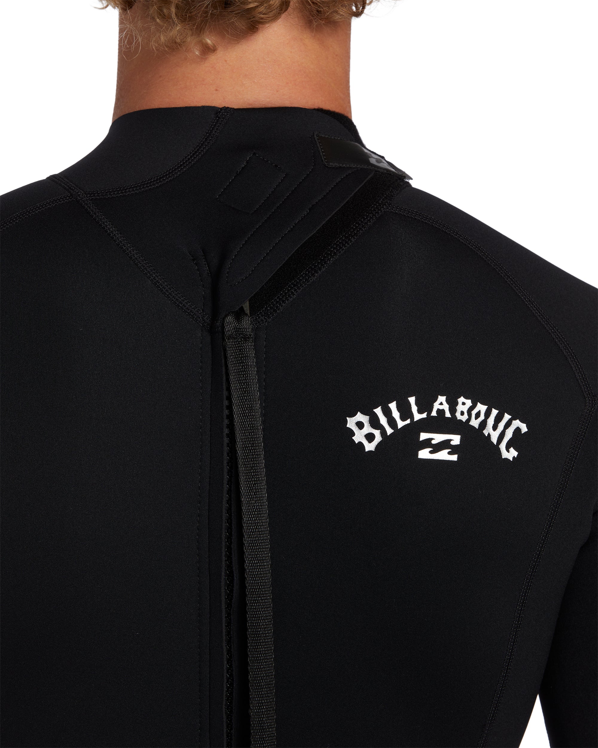 Billabong 2mm Foil Back Zip Short Sleeve Springsuit - Black -Biliabong Outlet