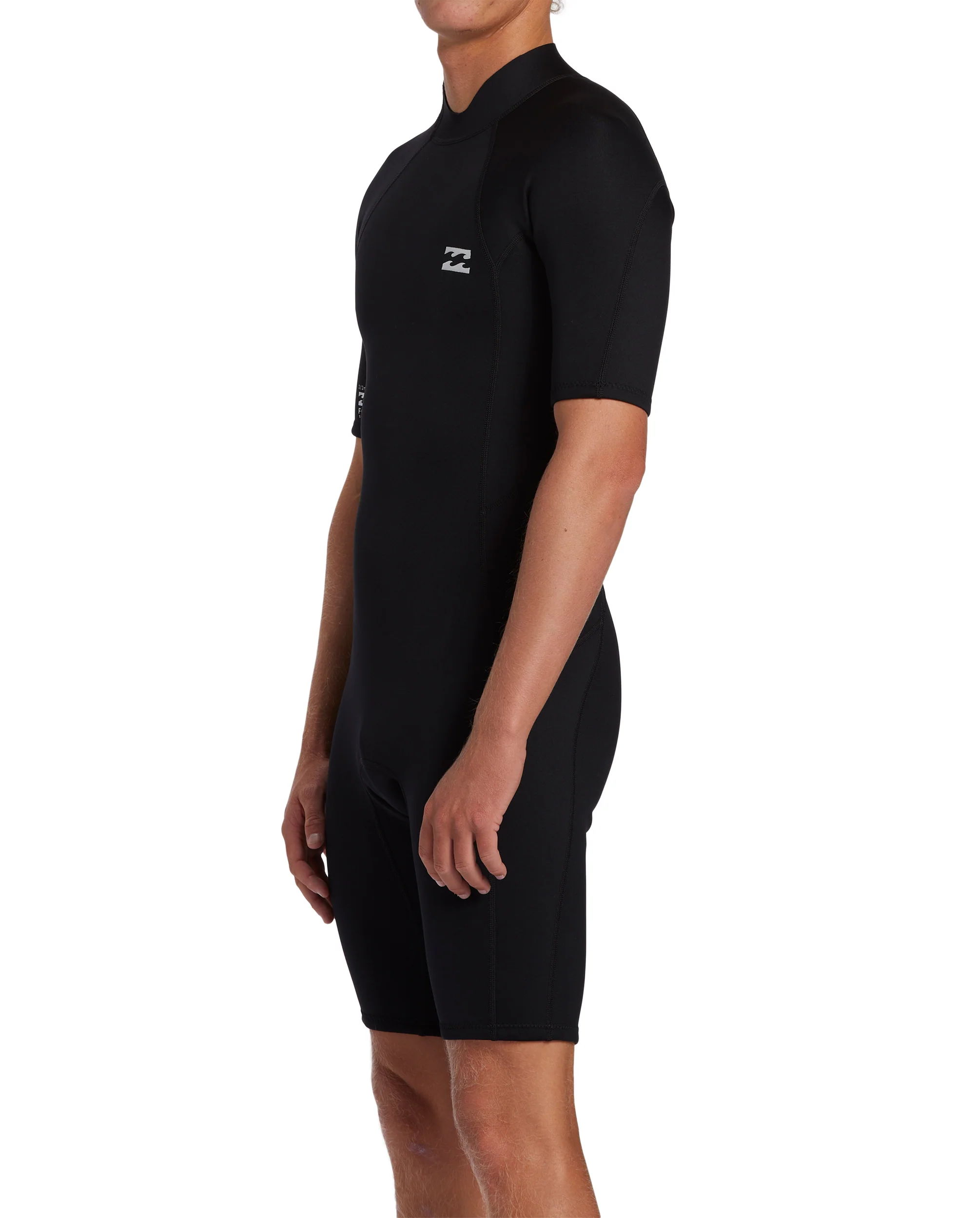 Billabong 2mm Foil Back Zip Short Sleeve Springsuit - Black -Biliabong Outlet