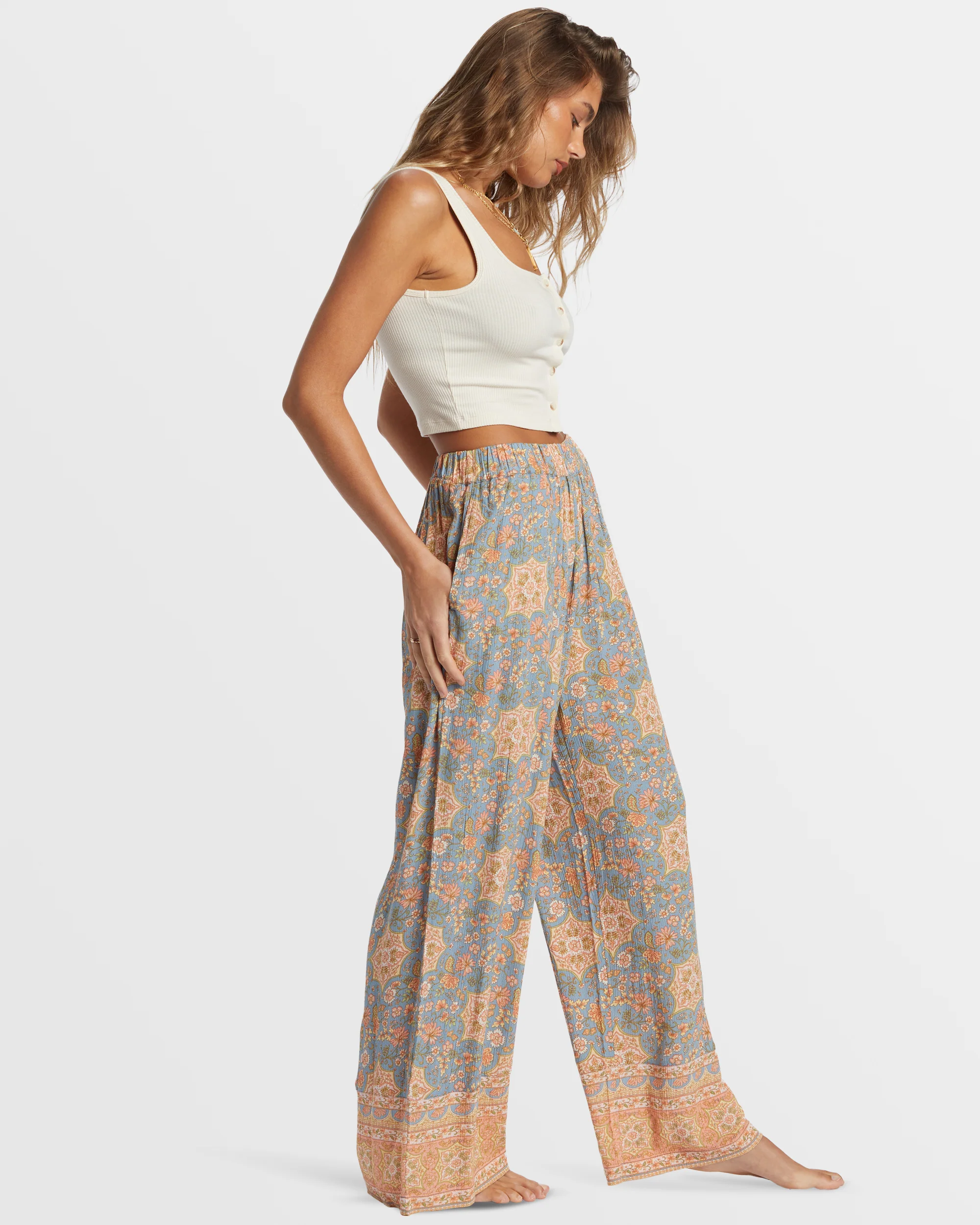 Billabong Follow Me 2 Elastic Waist Pants - Western Sky -Biliabong Outlet