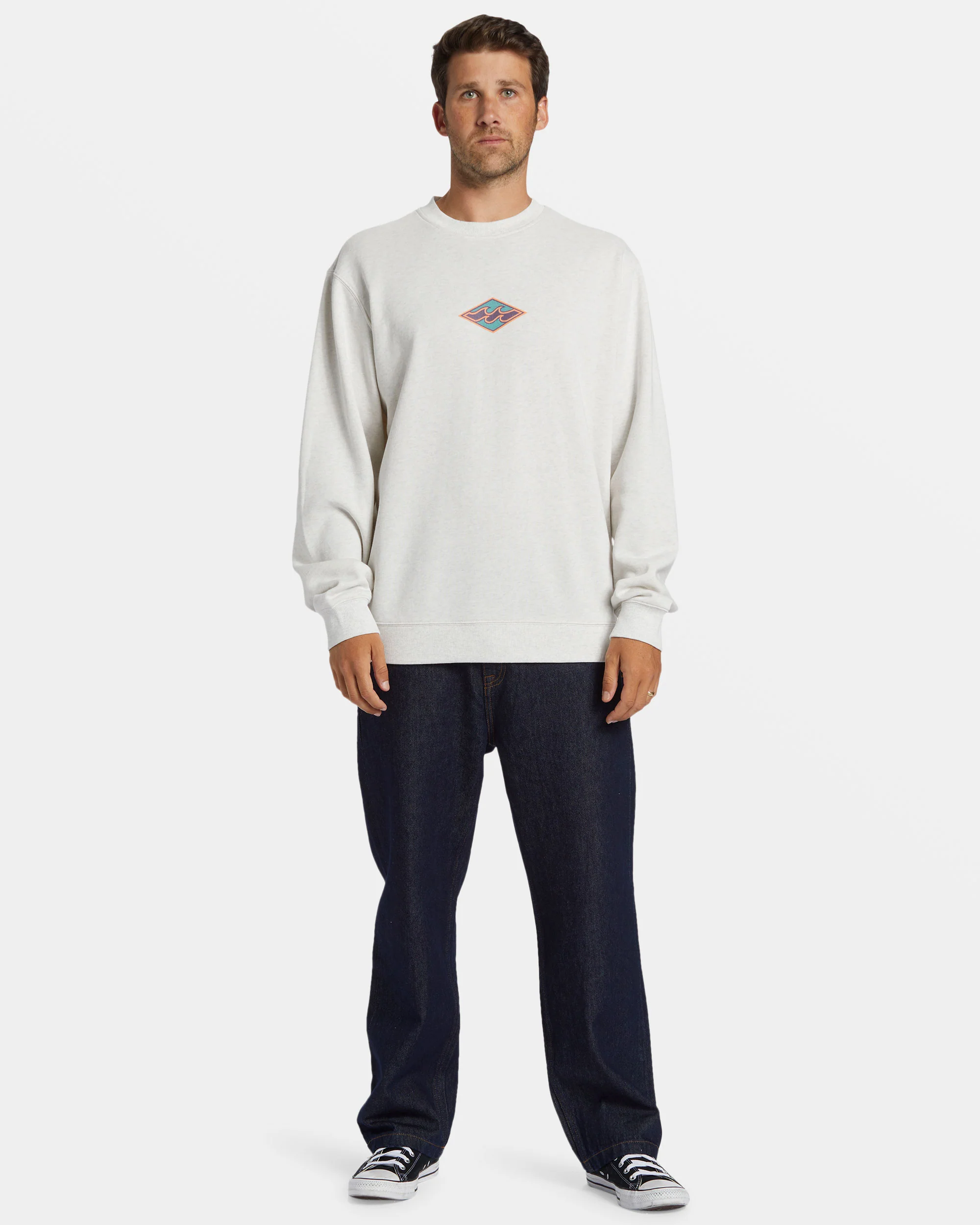 Billabong Short Sands Crewneck Sweatshirt - Light Grey Heather -Biliabong Outlet