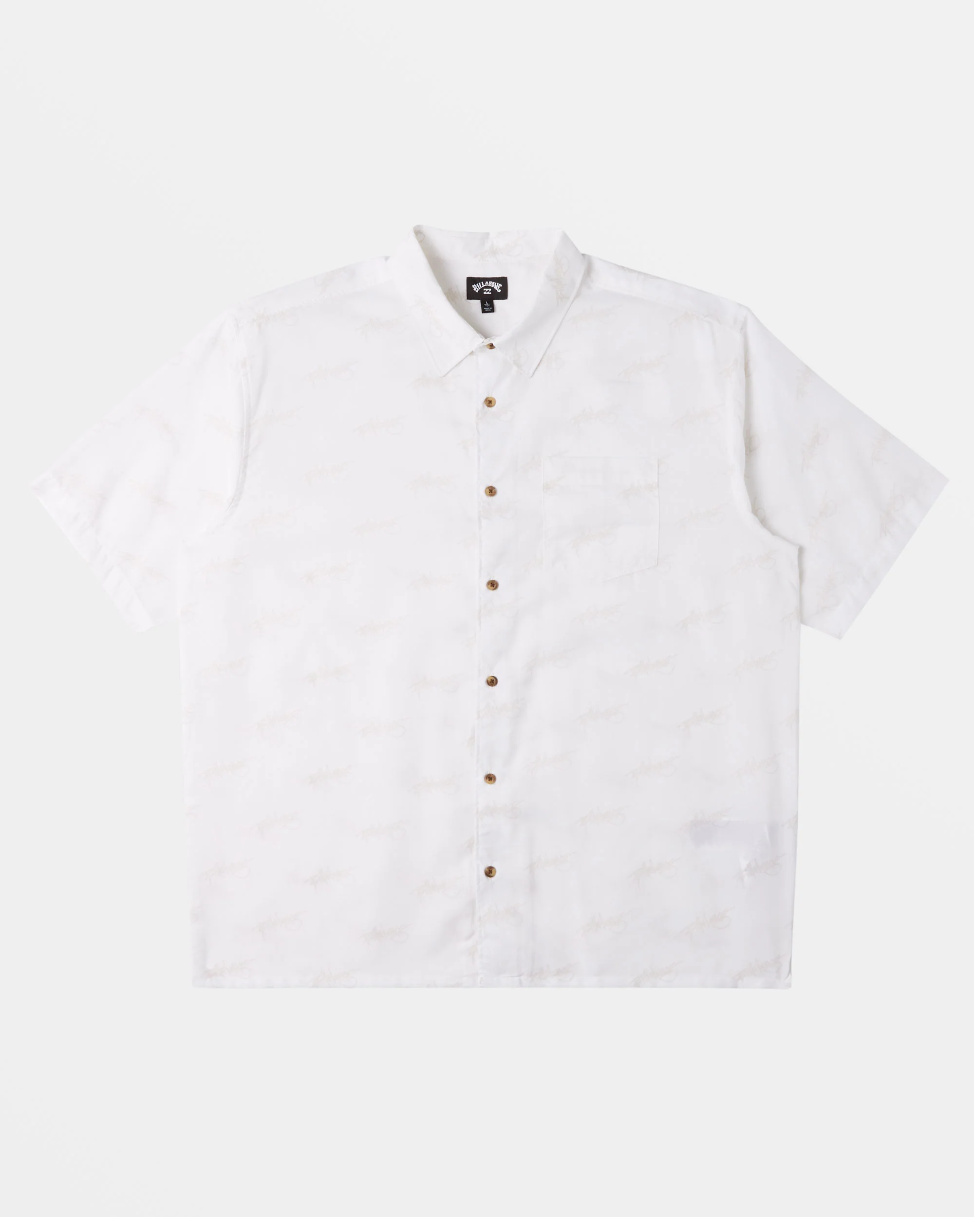 Billabong Script Short Sleeve Shirt - White -Biliabong Outlet