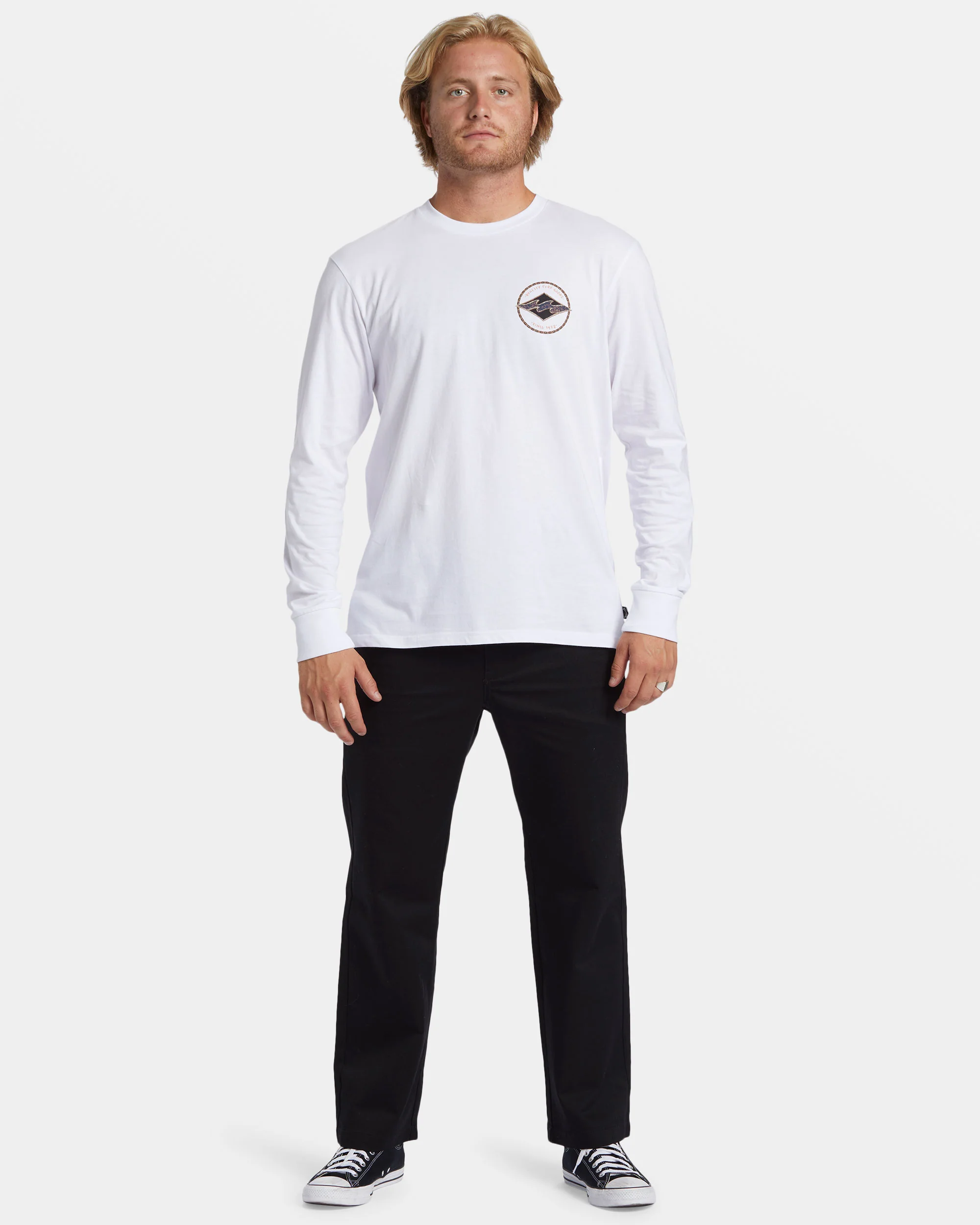 Billabong Rotor Diamond Long Sleeve T-shirt - White -Biliabong Outlet